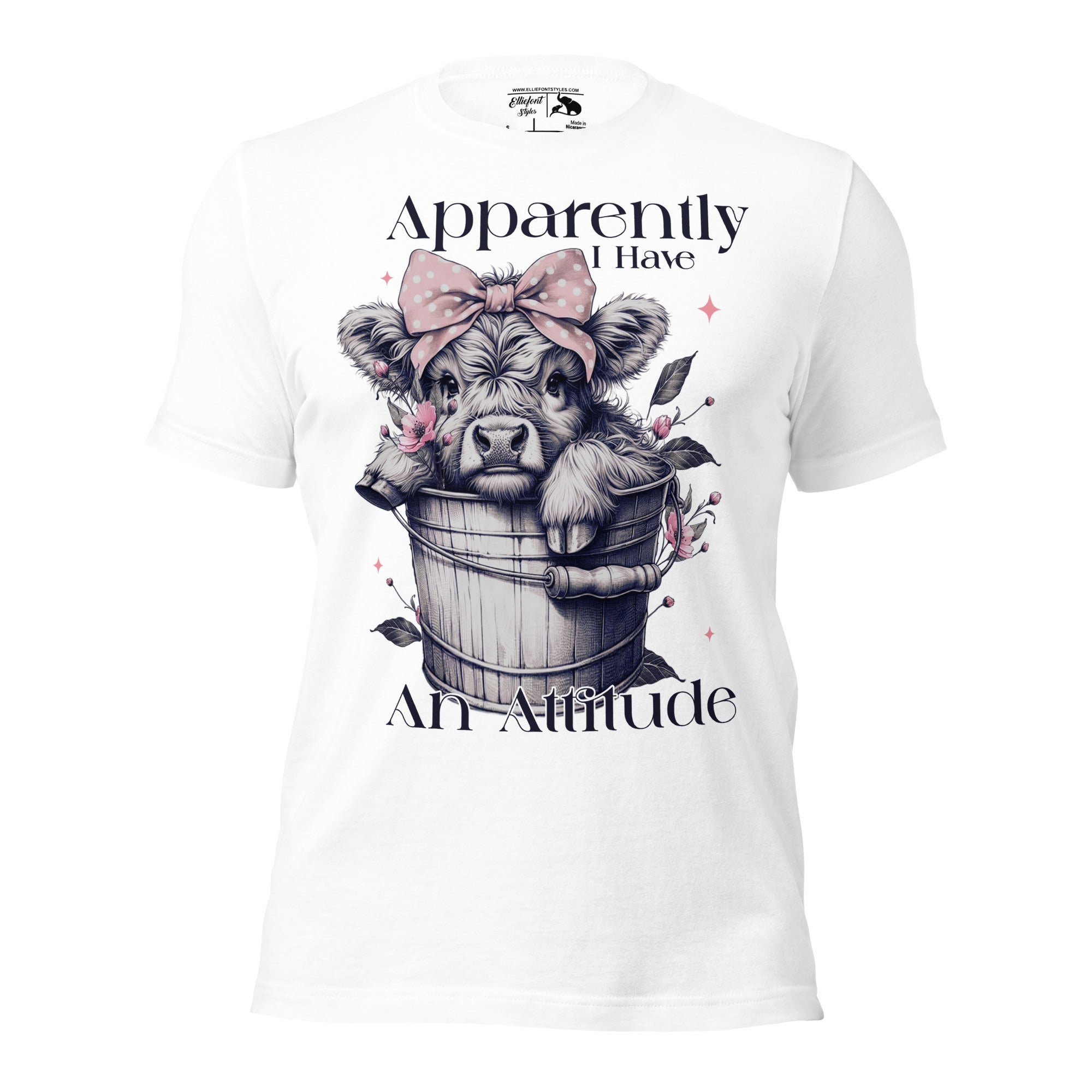 Highland cow attitude graphic tee for animal lovers