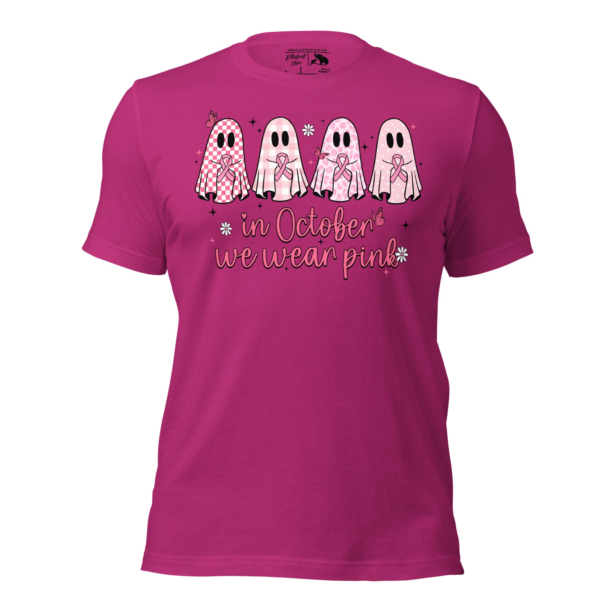 Pink ribbon ghost shirt for breast cancer awareness month