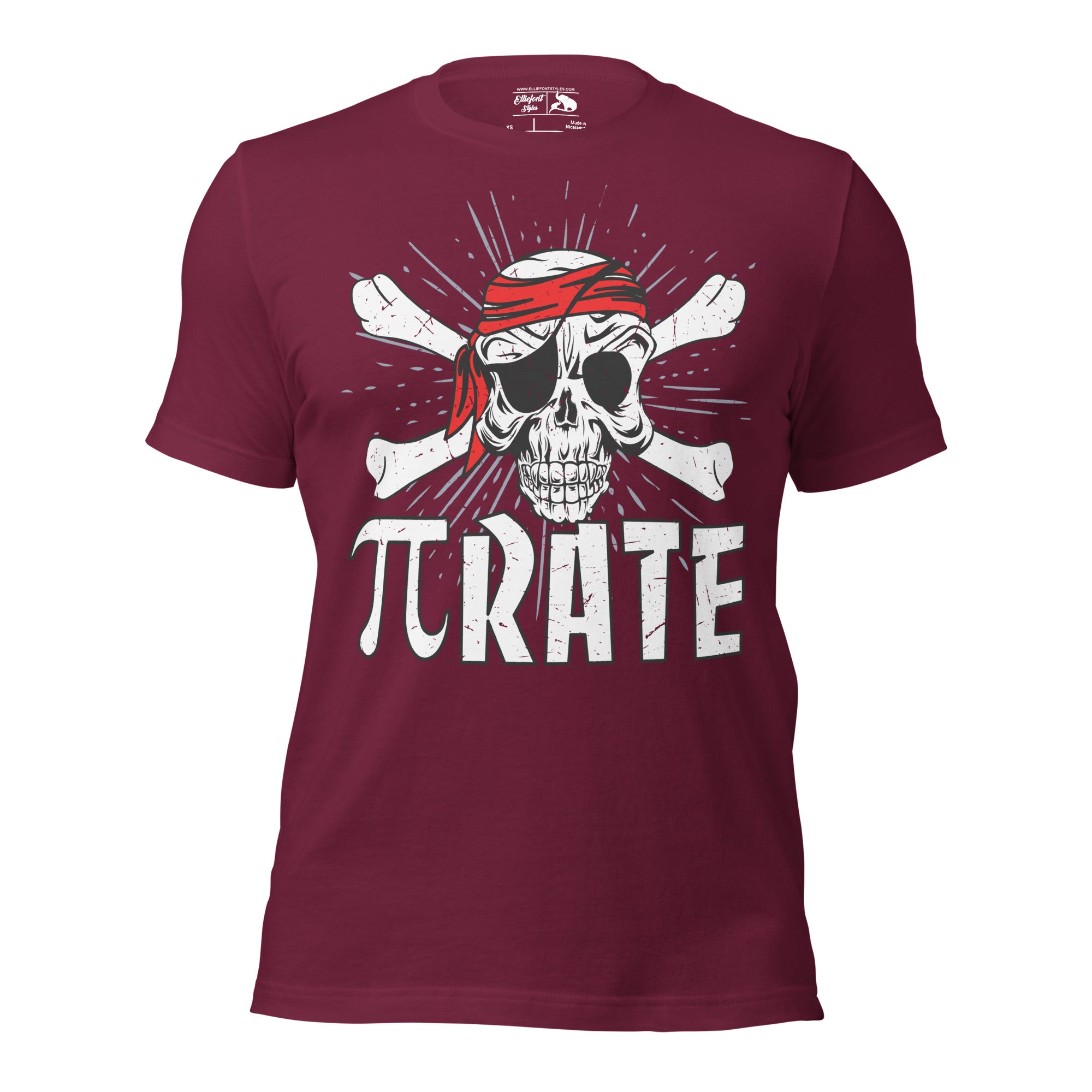 Funny math teacher shirt with pirate skull and Pi symbol for Pi Day