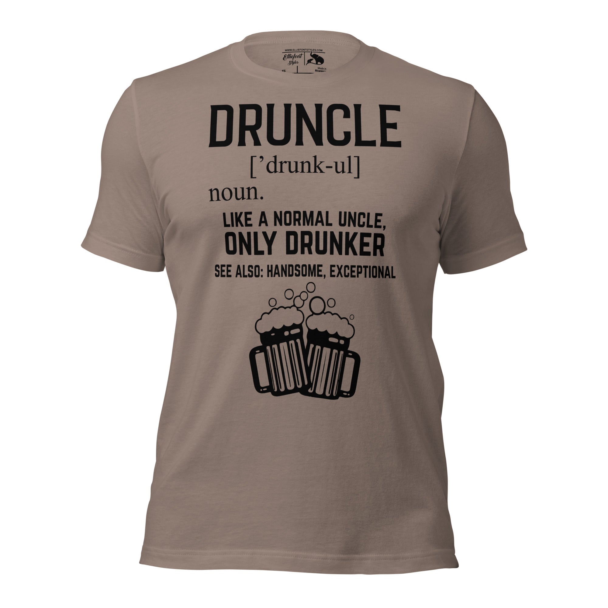 Retro graphic Druncle tee for men who love humor and beer
