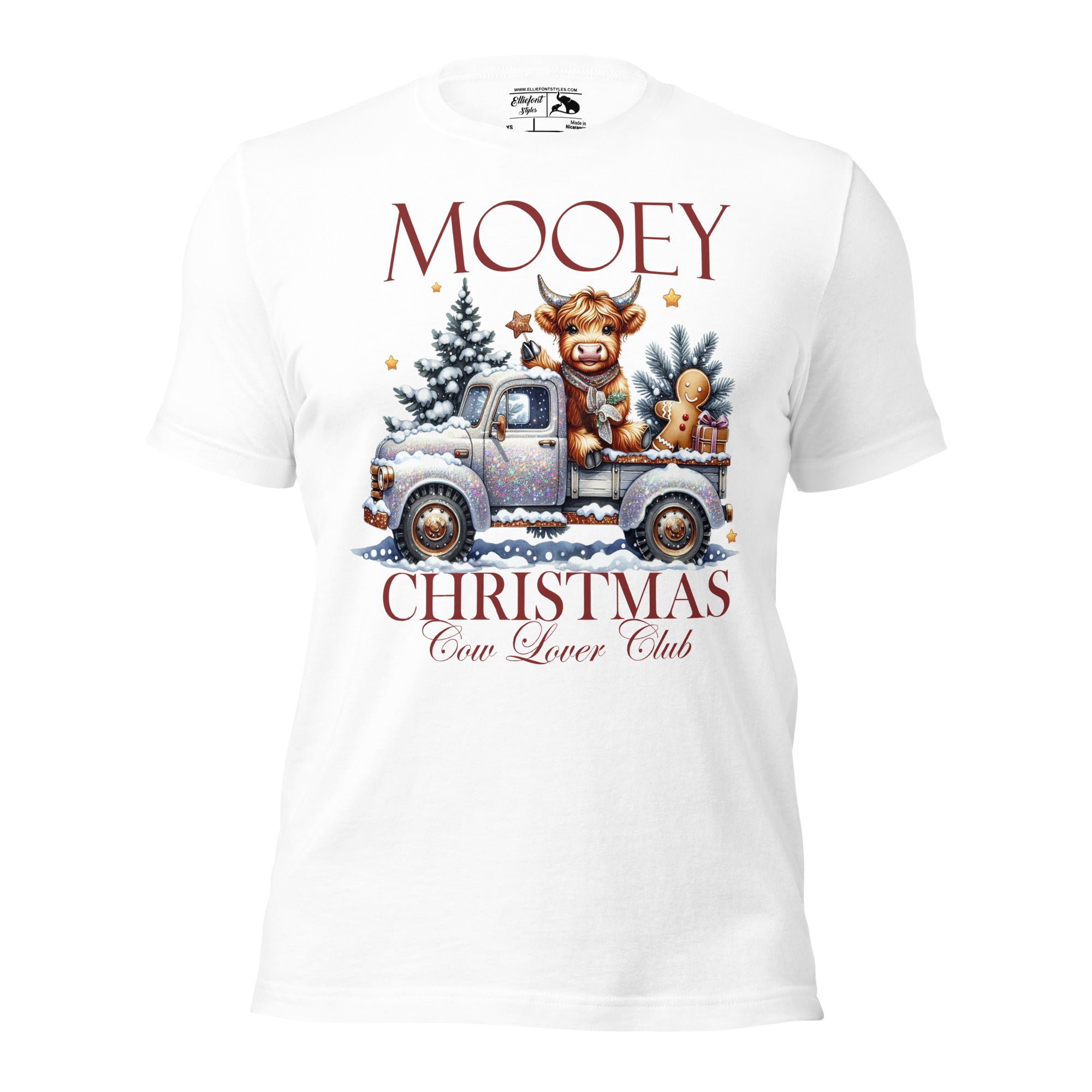 Rustic Mooey Christmas Highland cow shirt perfect for the holidays