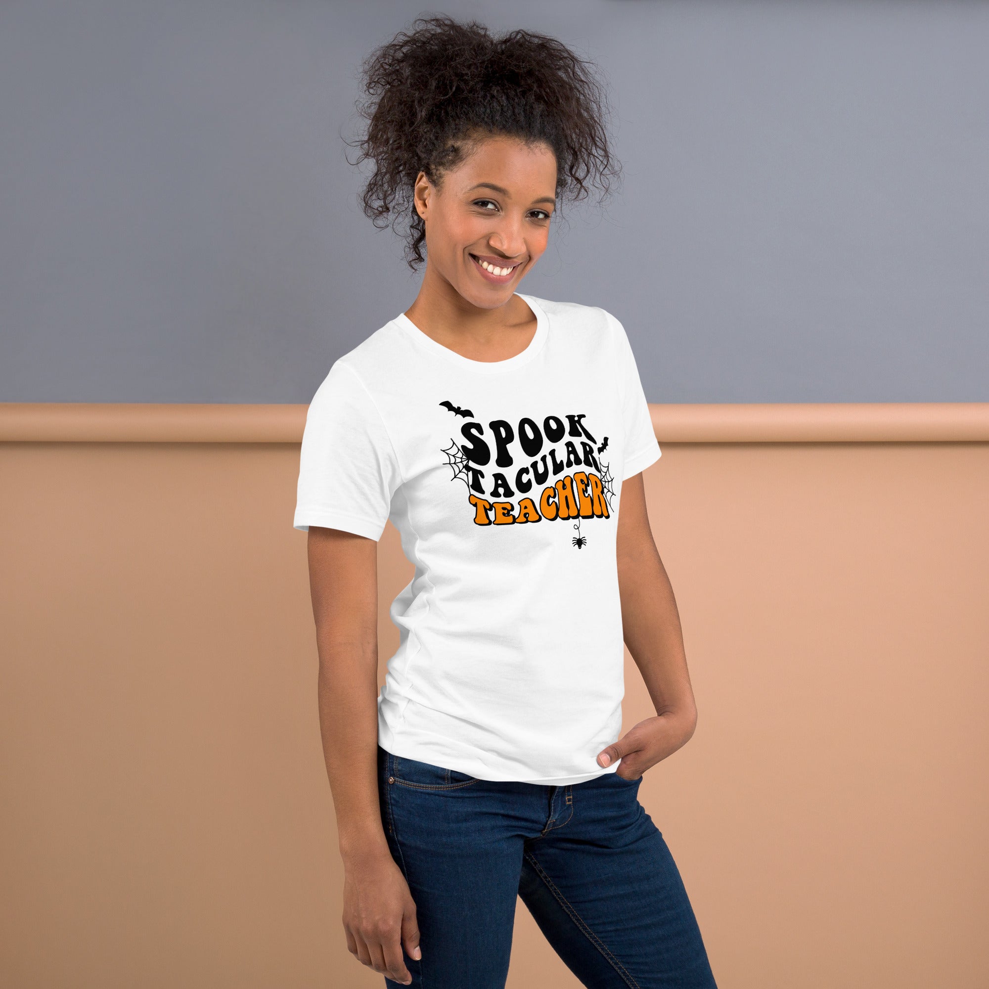 Spooky teacher Halloween shirt with playful classroom humor