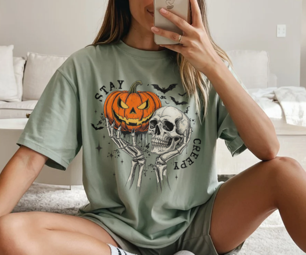Stay Creepy Halloween shirt with retro design and spooky vibes