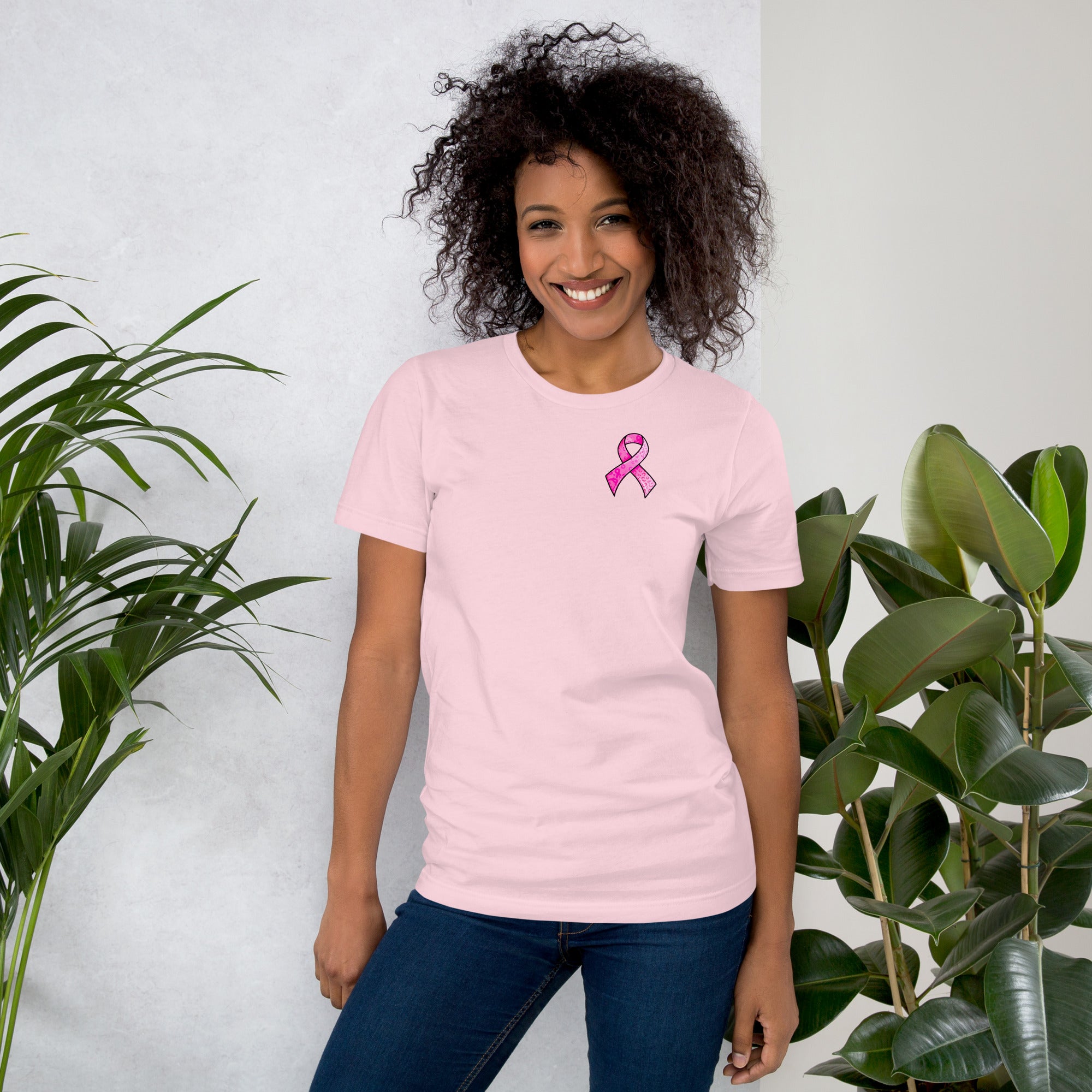 cancer support shirt with ribbons design