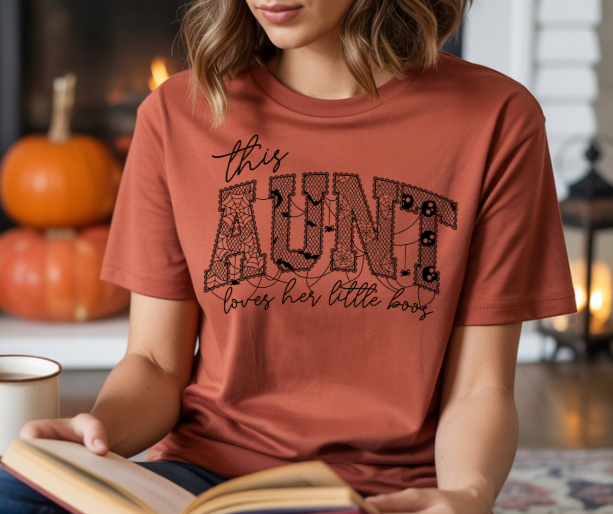 This Aunt Loves Her Little Boos Halloween shirt for festive aunts