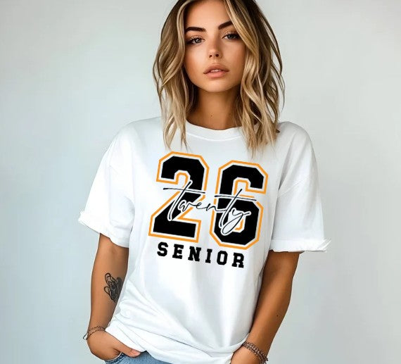 Twenty 26 Senior shirt with varsity letters Class of 2026