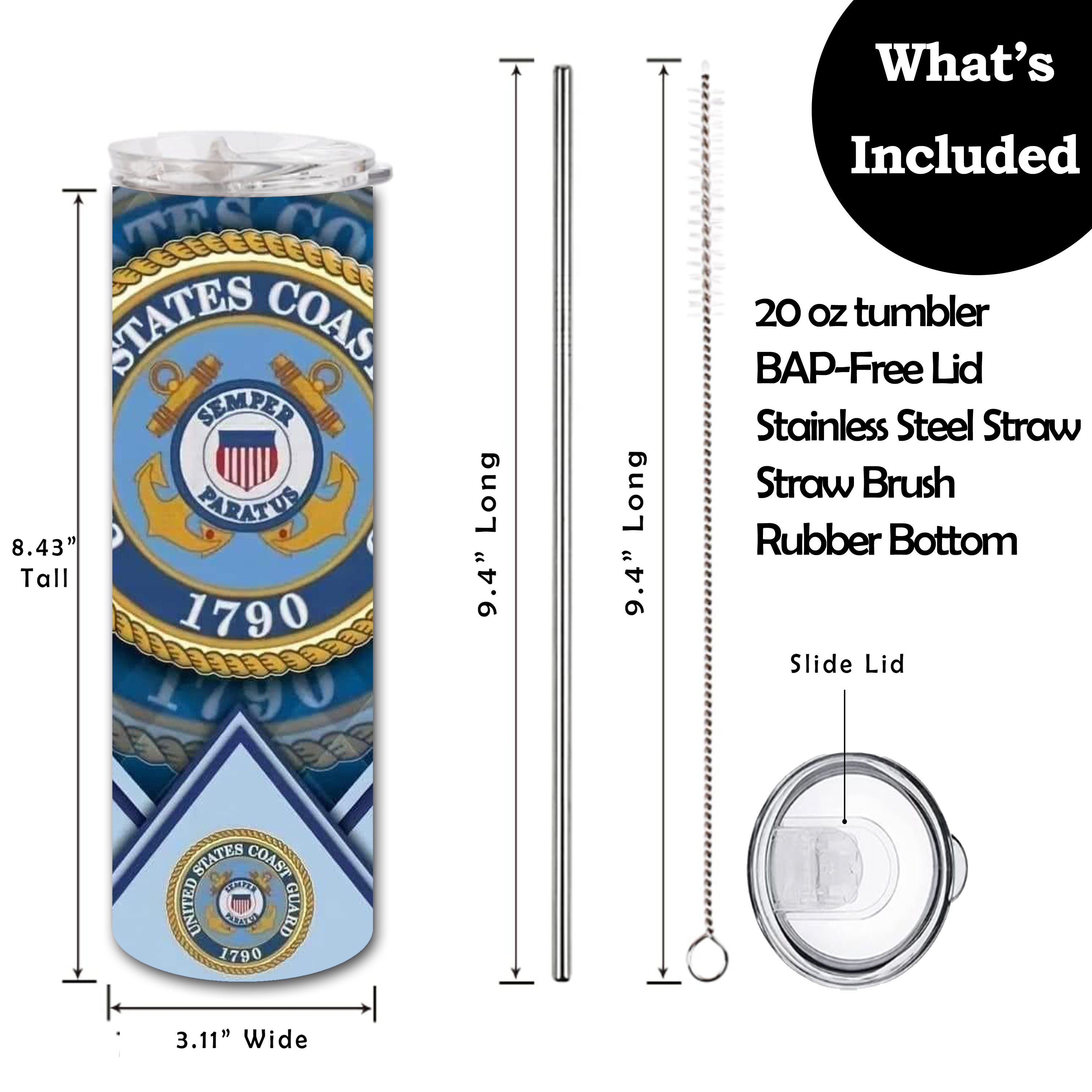 Coast Guard tumbler displayed for patriotic and service-member gifts