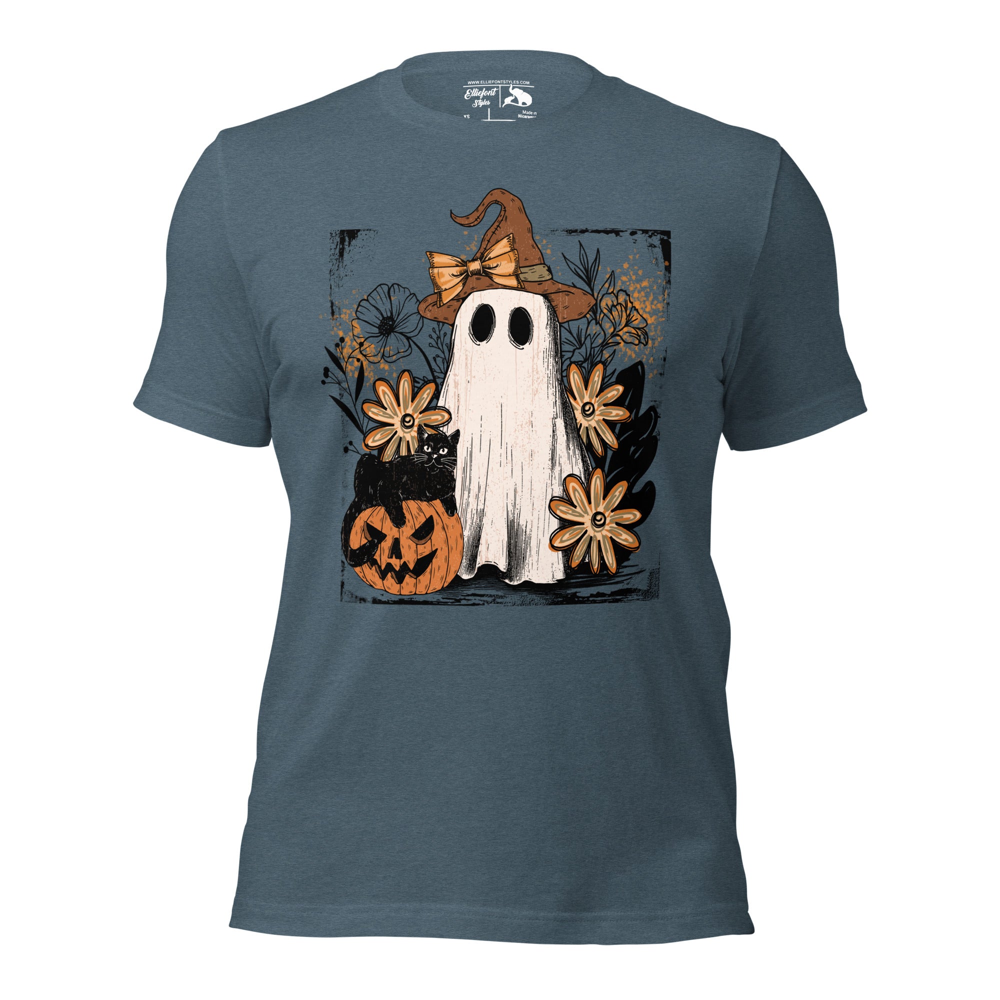 Vintage inspired witch ghost fall top with retro Halloween theme