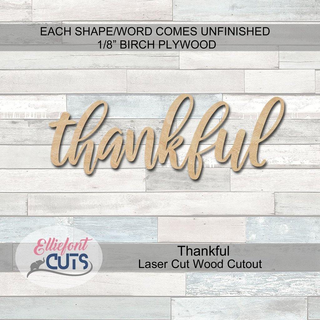 Thankful Wood Cutouts