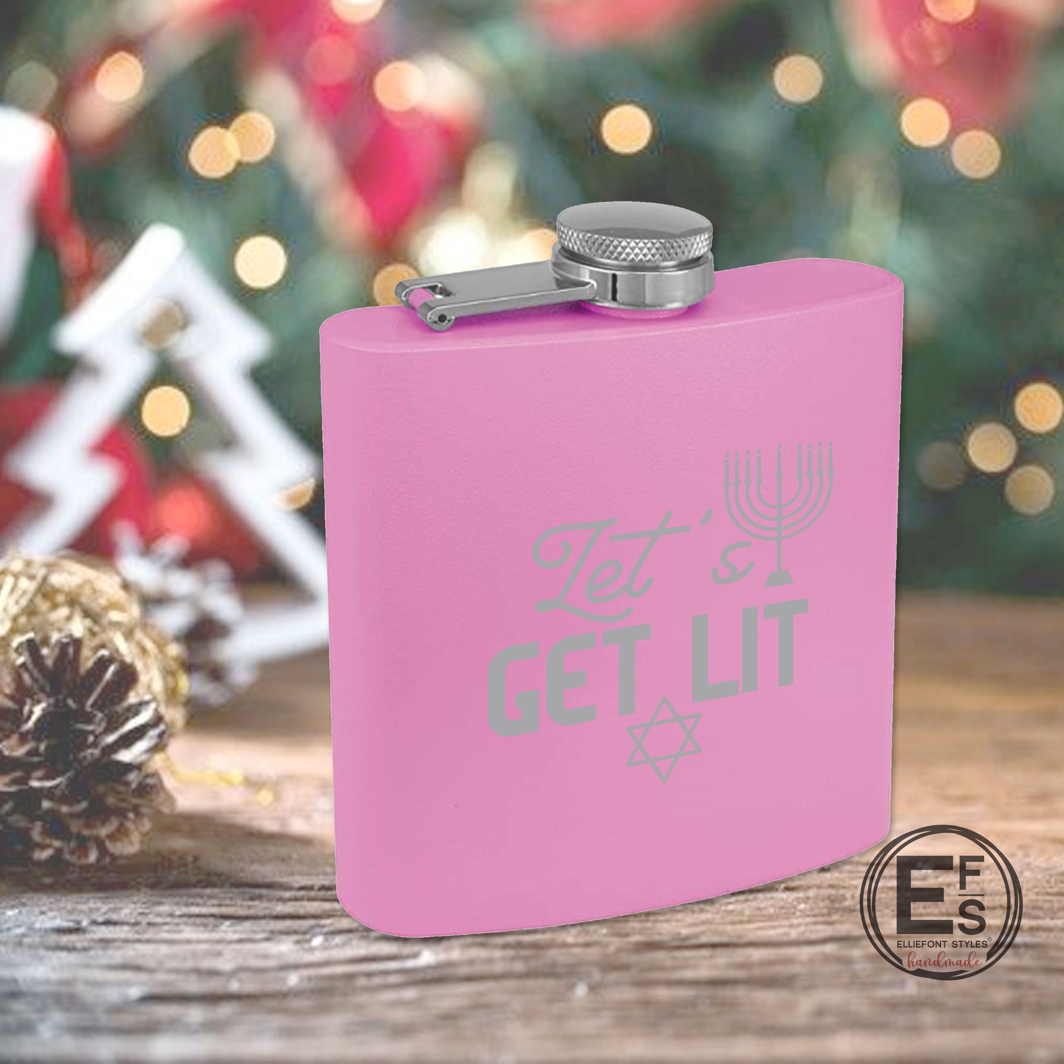 Let's Get Lit Hanukkah Flask