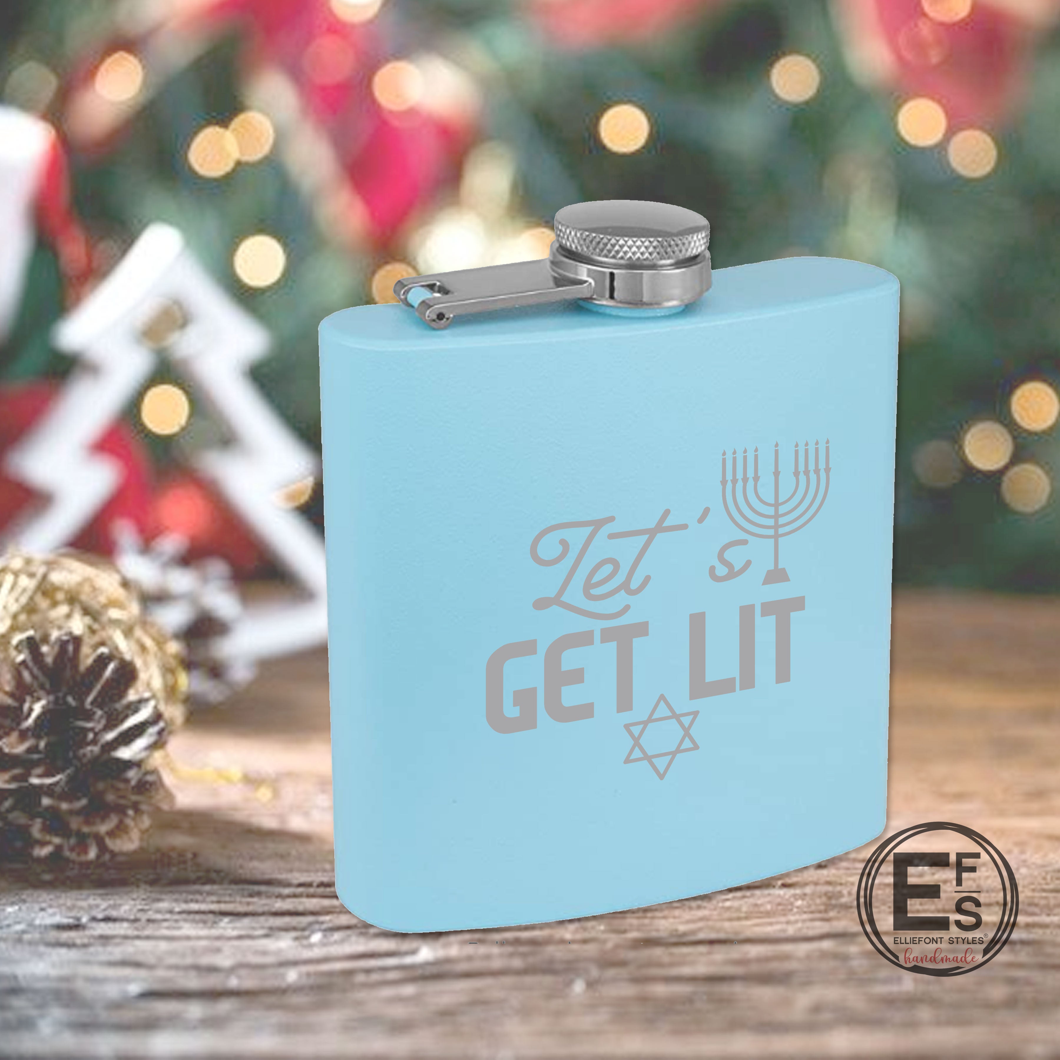 Let's Get Lit Hanukkah Flask