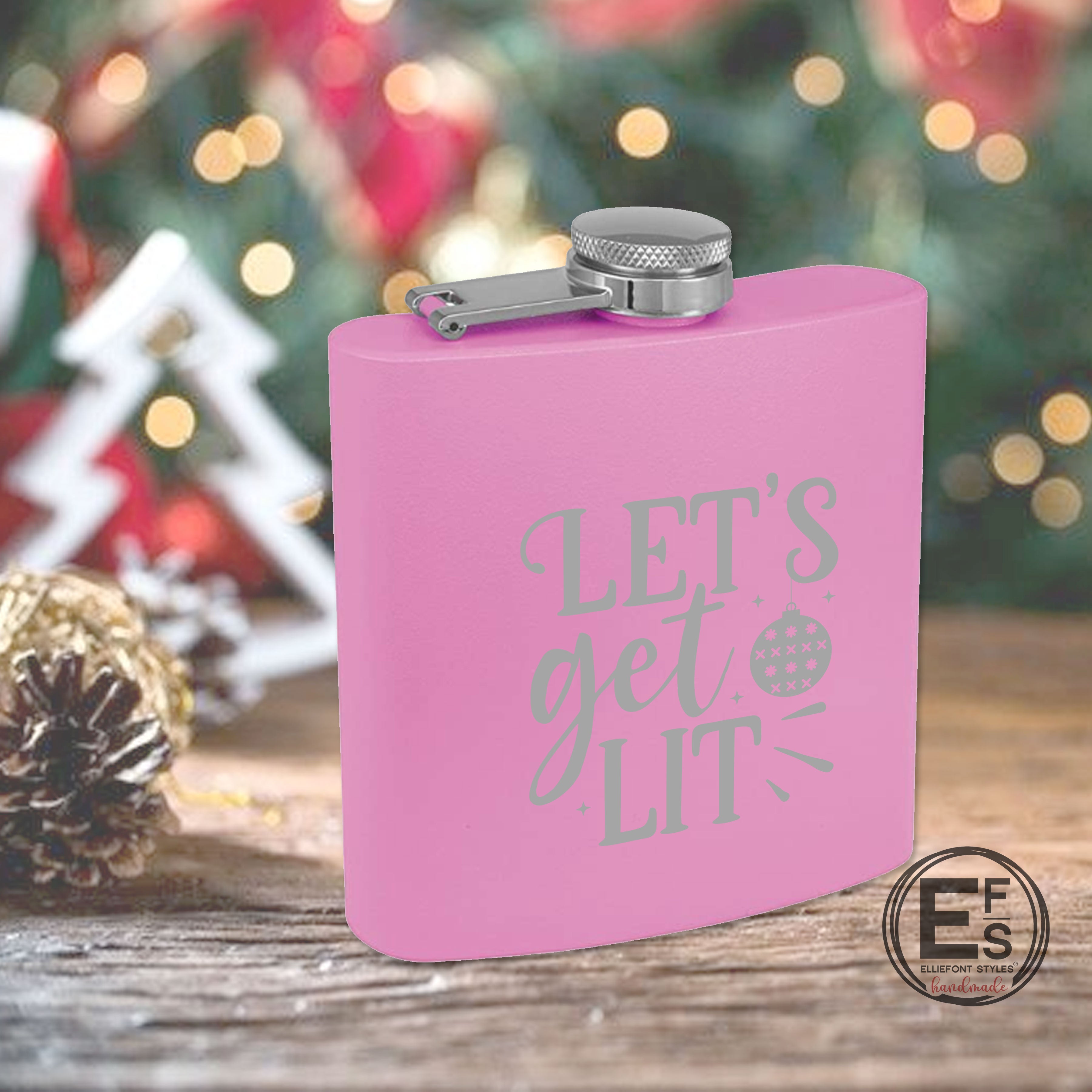 Let's Get Lit Christmas Flask
