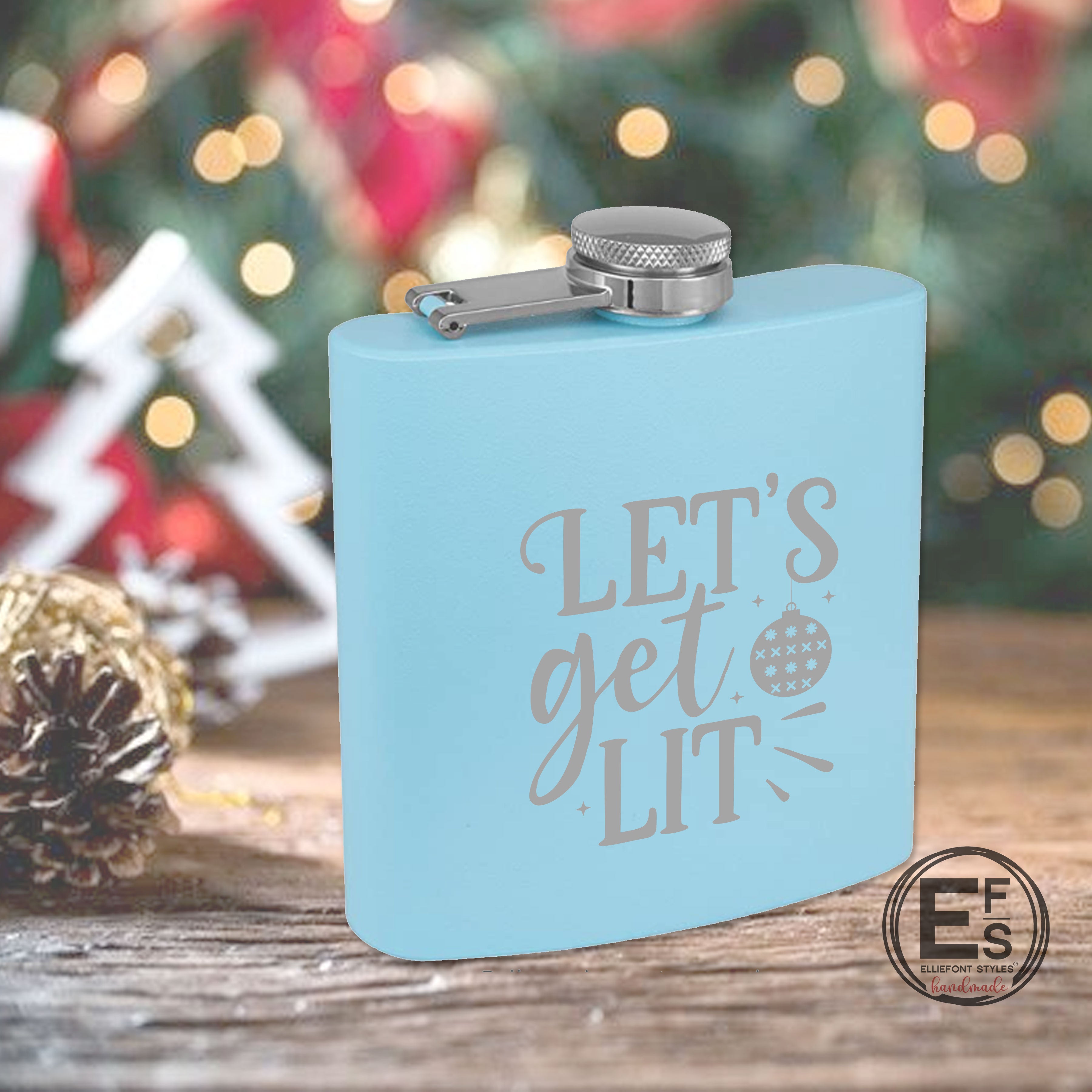 Let's Get Lit Christmas Flask
