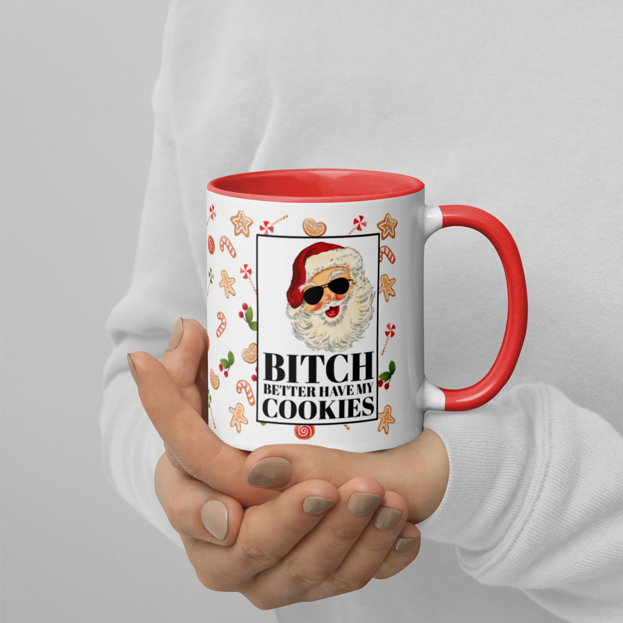 Funny Santa Cookies Christmas Mug