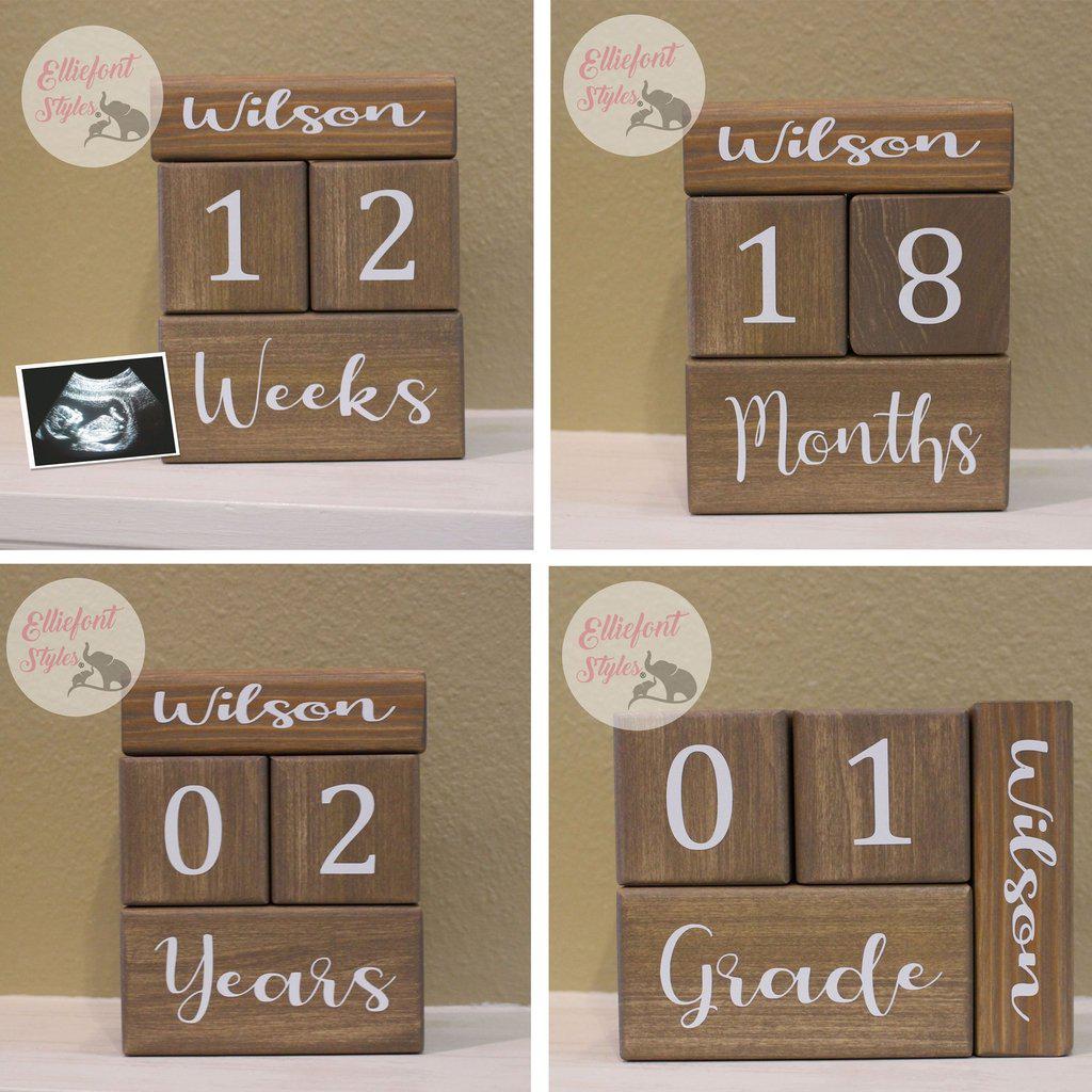 Baby Age Milestone Blocks