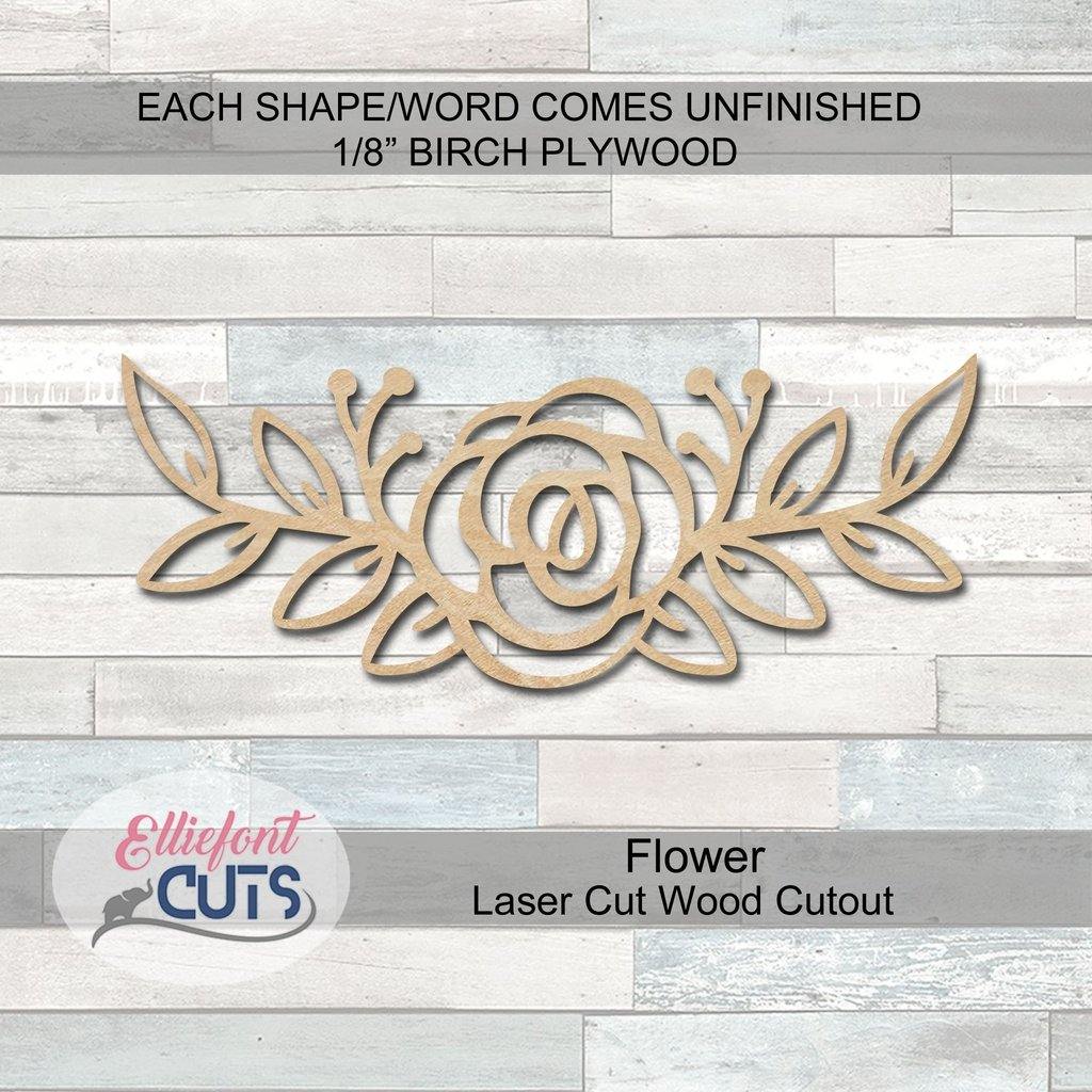 Flower Wood Cutouts - Elliefont Styles