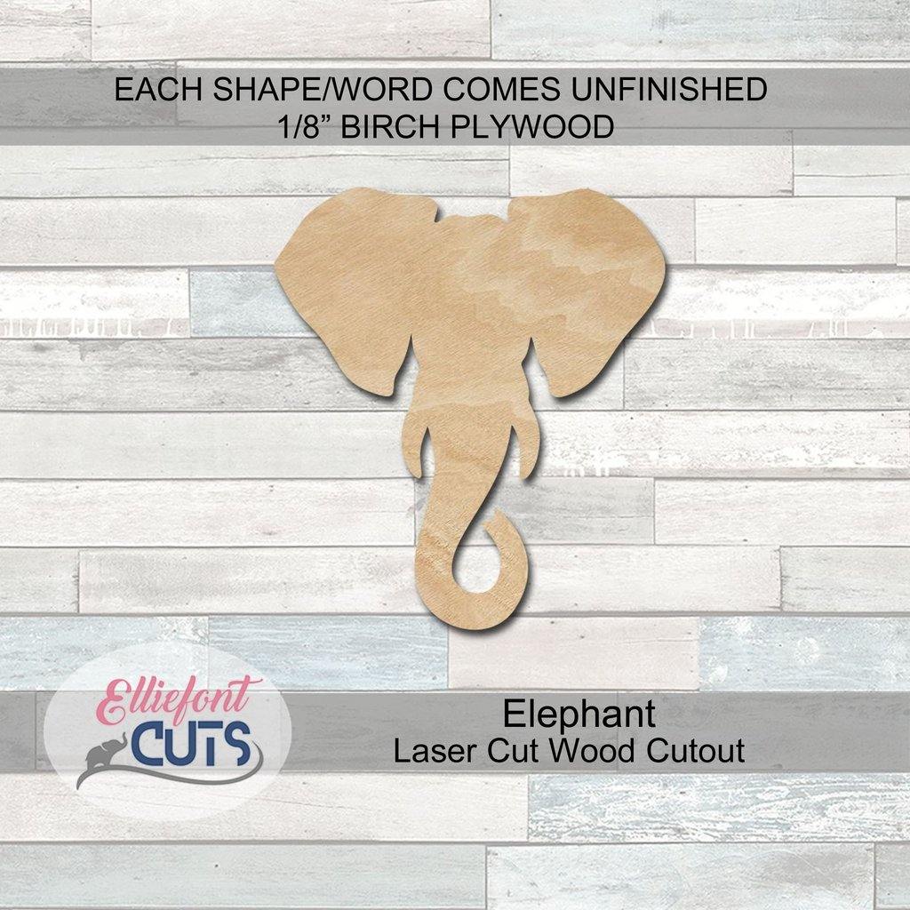 Elephant Wood Cutouts - Elliefont Styles