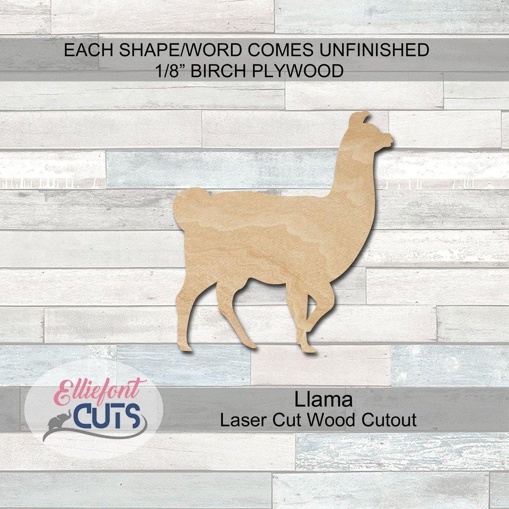 Llama Wood Cutouts - Elliefont Styles