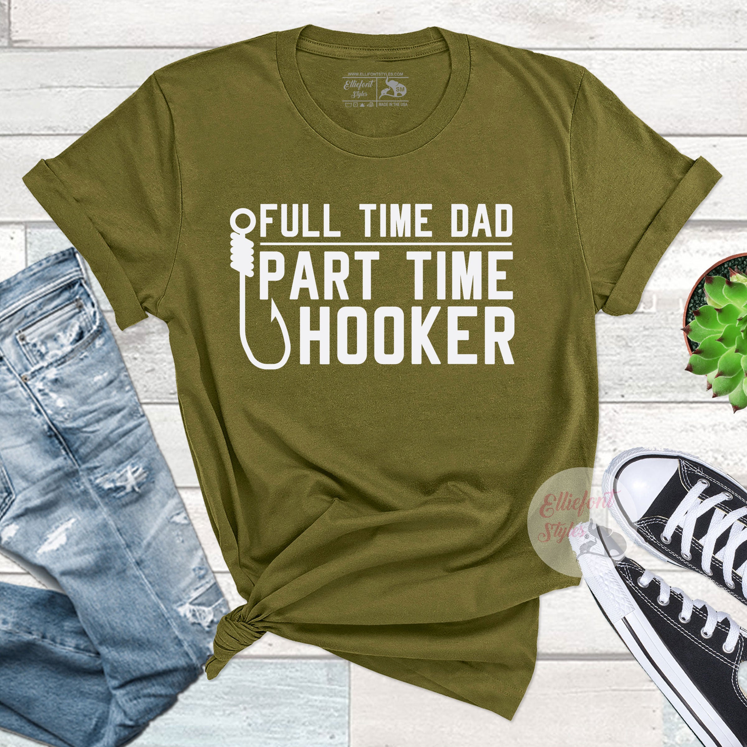 Full Time Dad Part Time Hooker Fishing Shirt