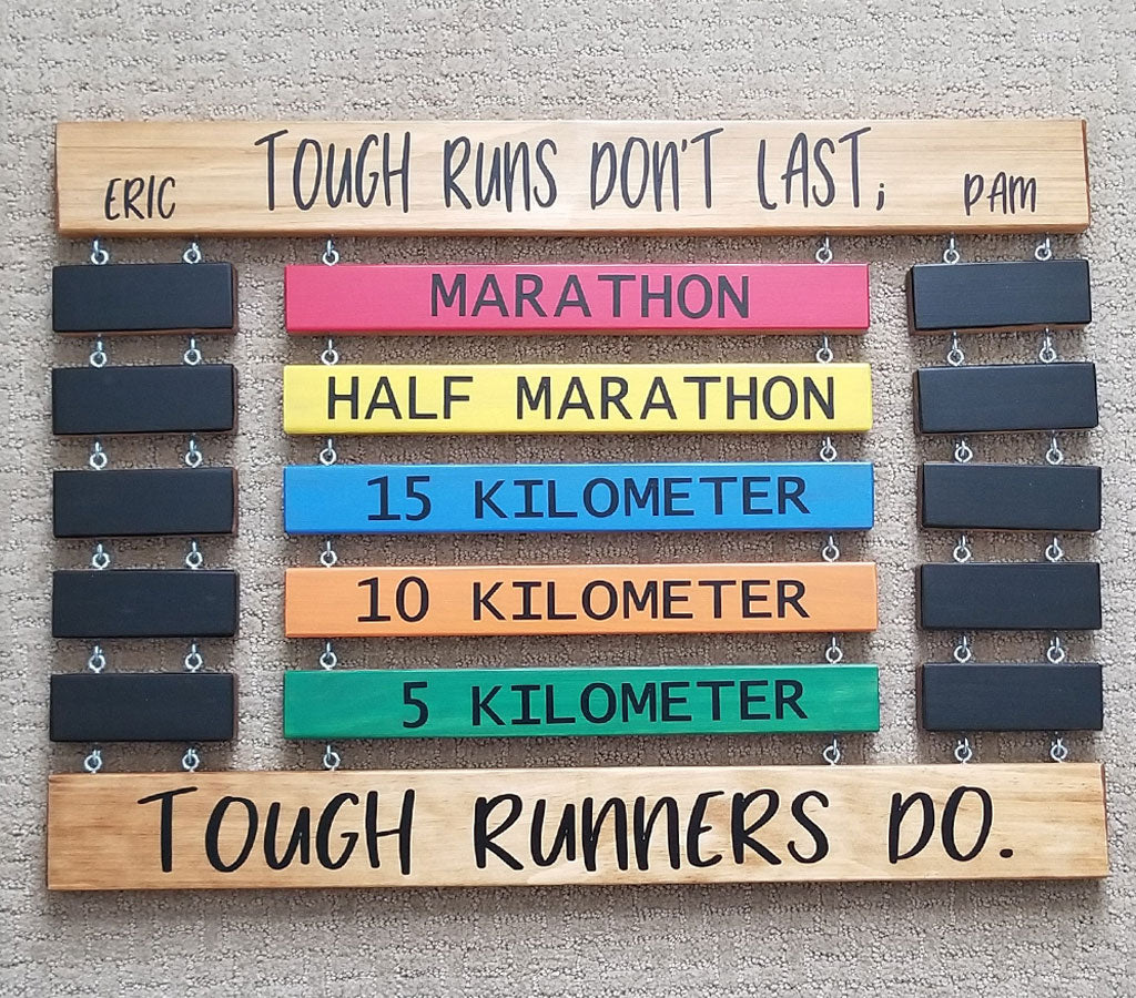 10K PR board for runners to display personal record times