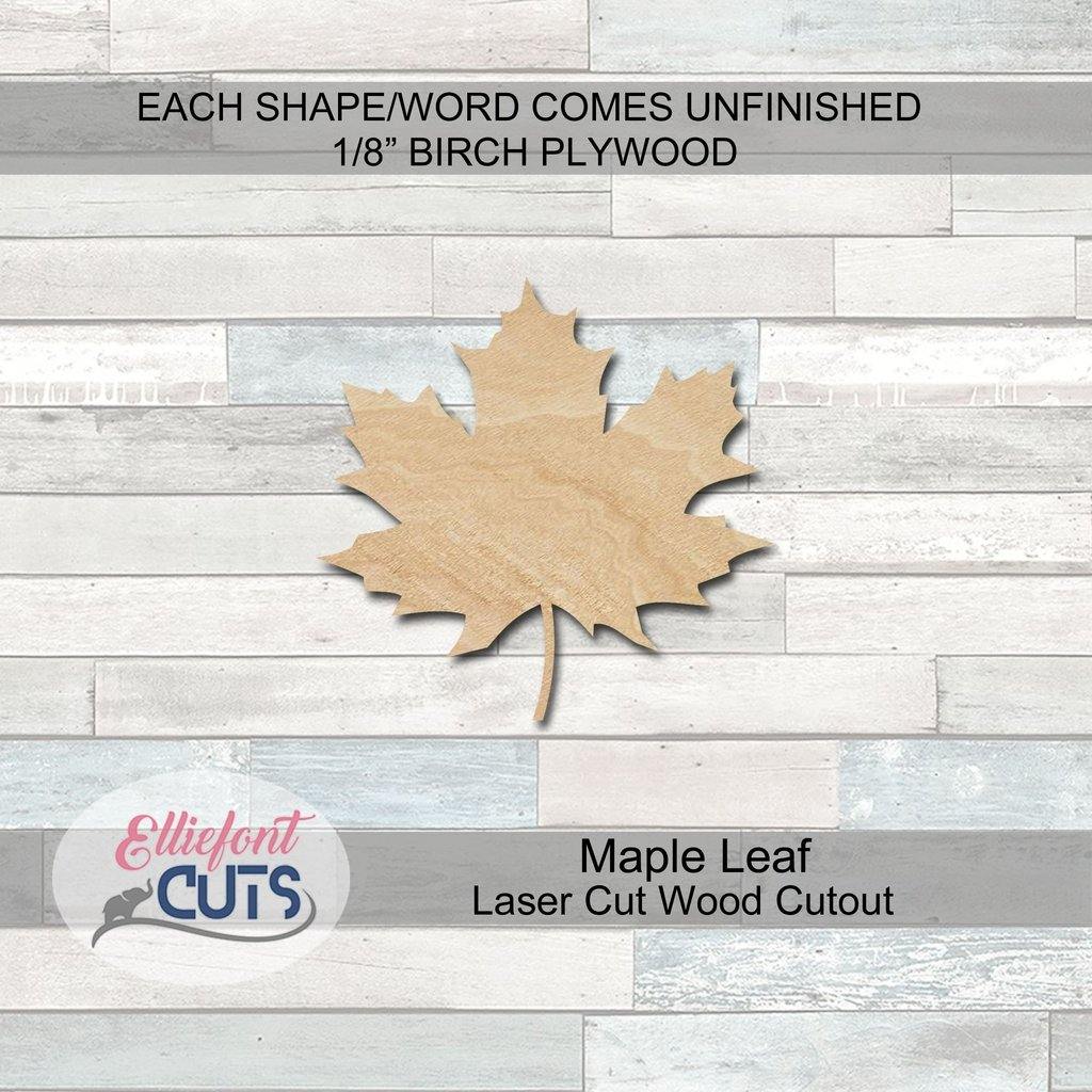 Maple Leaf Wood Cutouts - Elliefont Styles