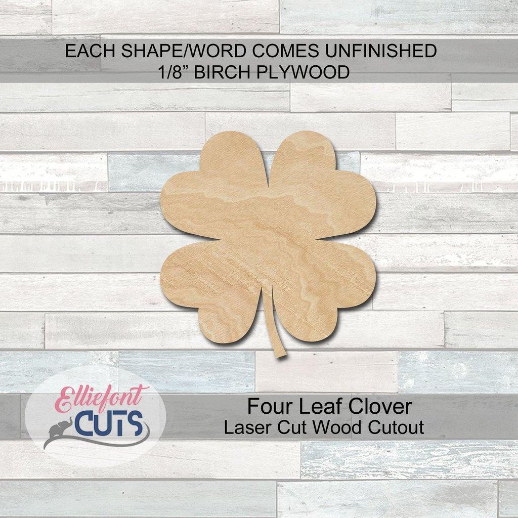 Four Leaf Clover Wood Cutouts - Elliefont Styles