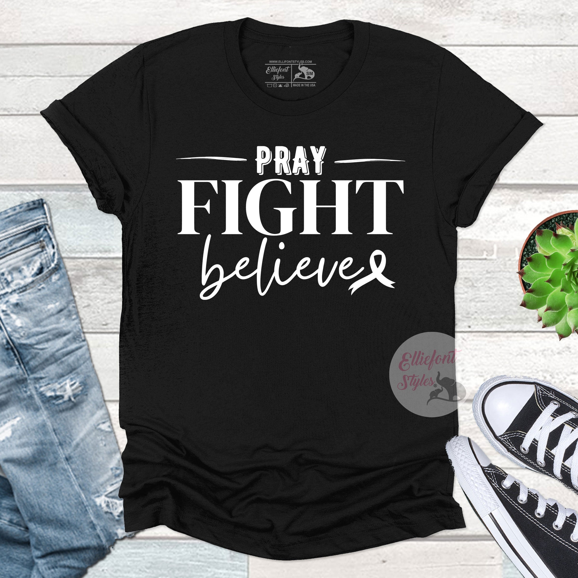 Pray Fight Believe Breast Cancer Shirt