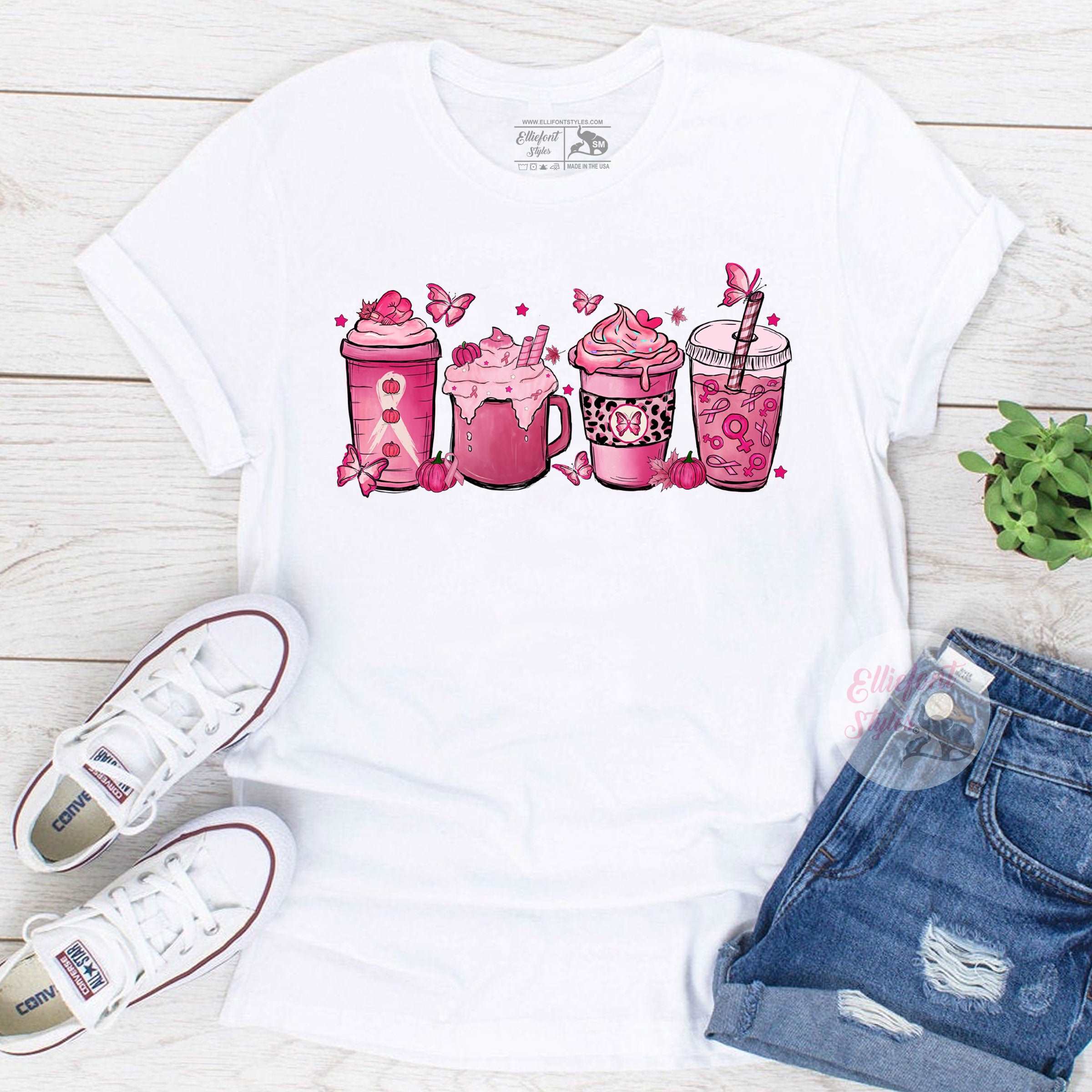Breast Cancer Coffee Latte Shirt