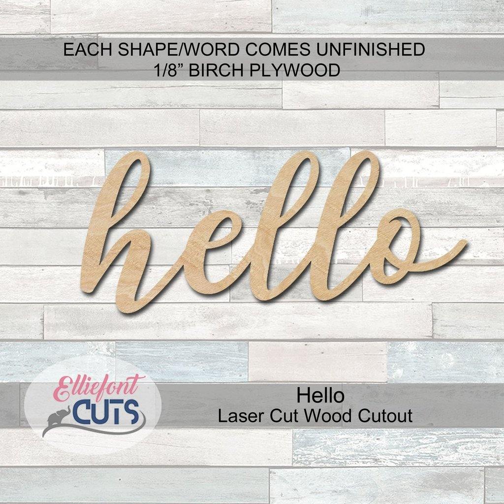 Hello Wood Words - Elliefont Styles