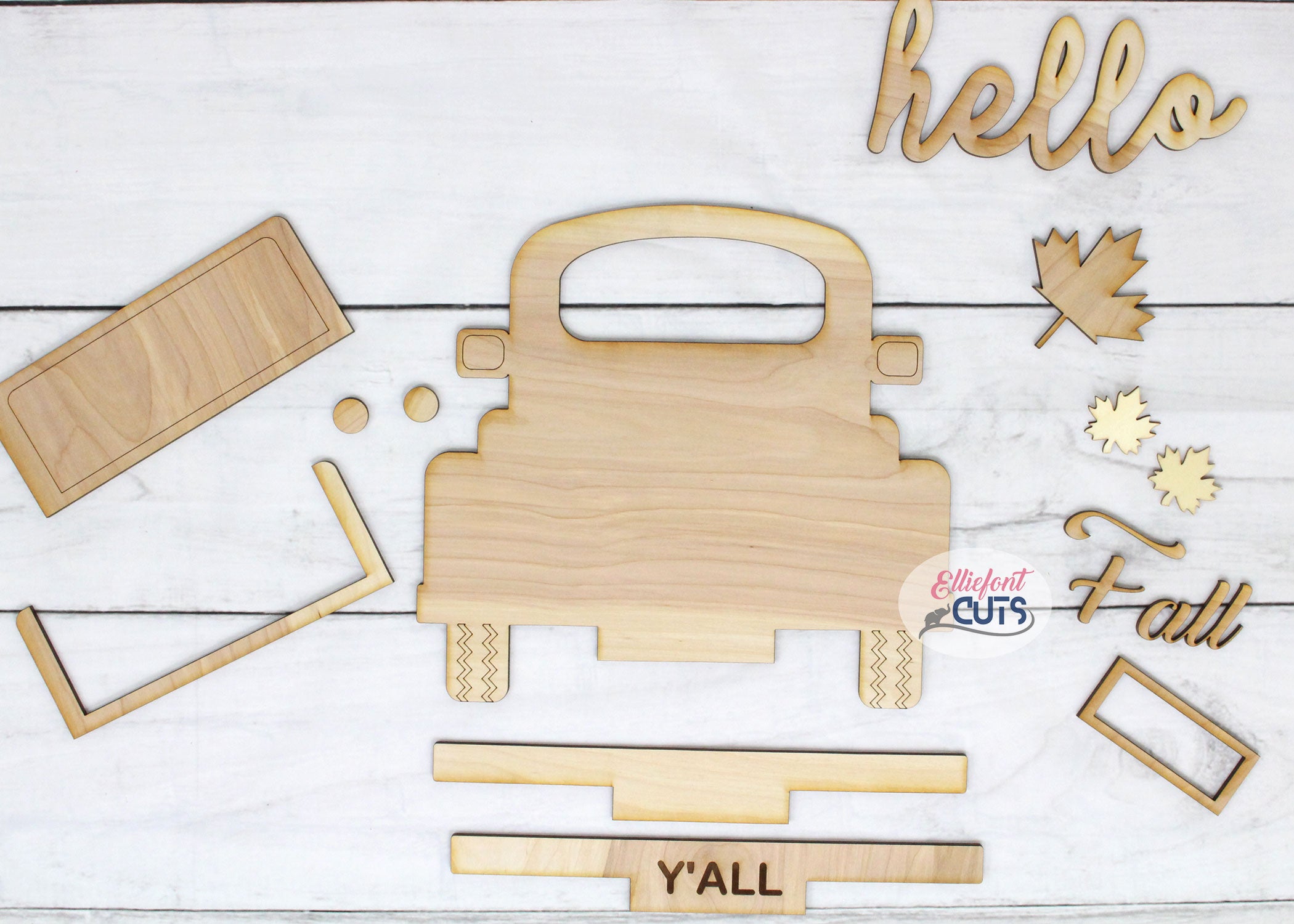Hello Fall DIY Wood Truck Kit