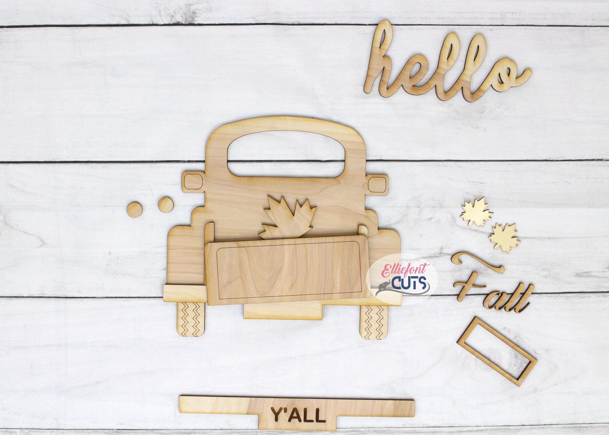Hello Fall DIY Wood Truck Kit
