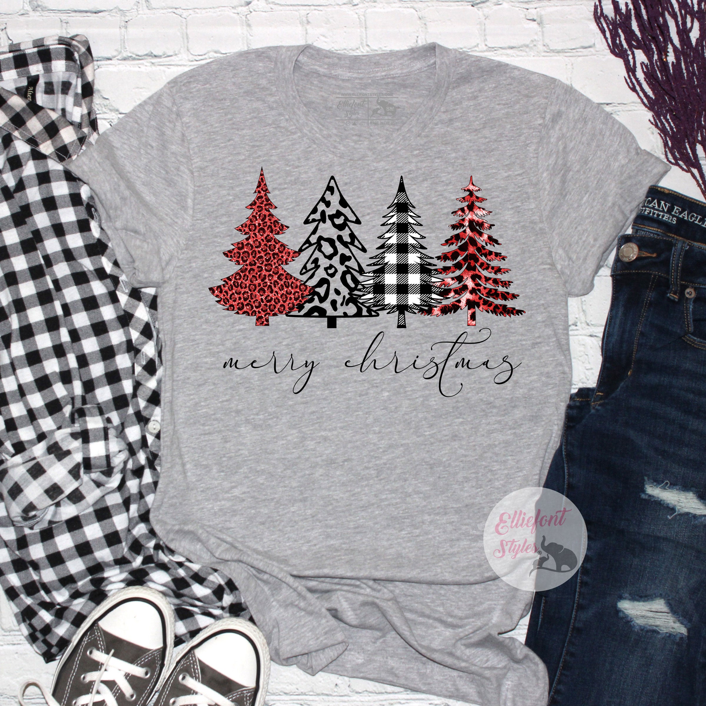 Buffalo Plaid Merry Christmas Tshirt