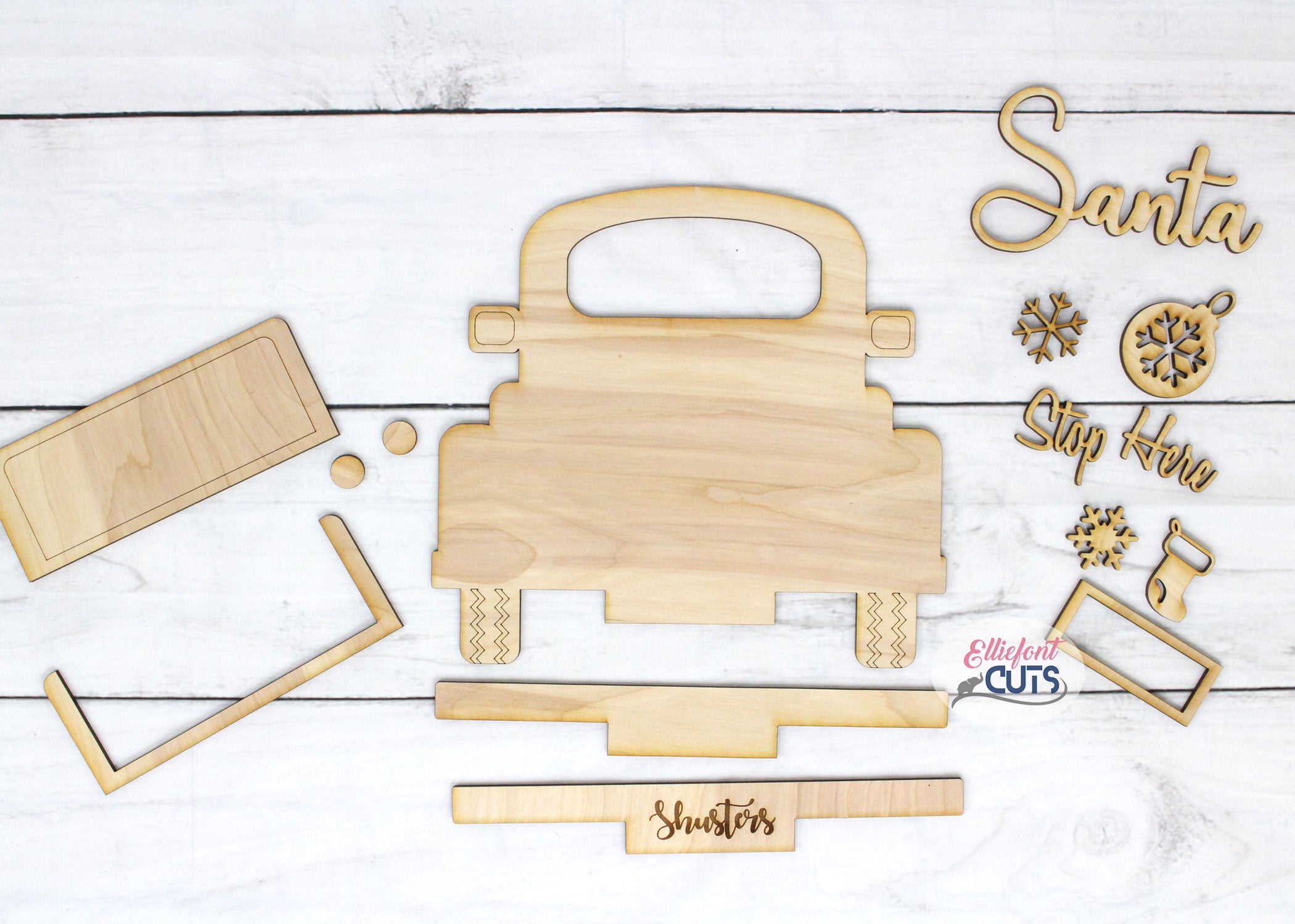 Santa Stop Here DIY Wood Truck Kit