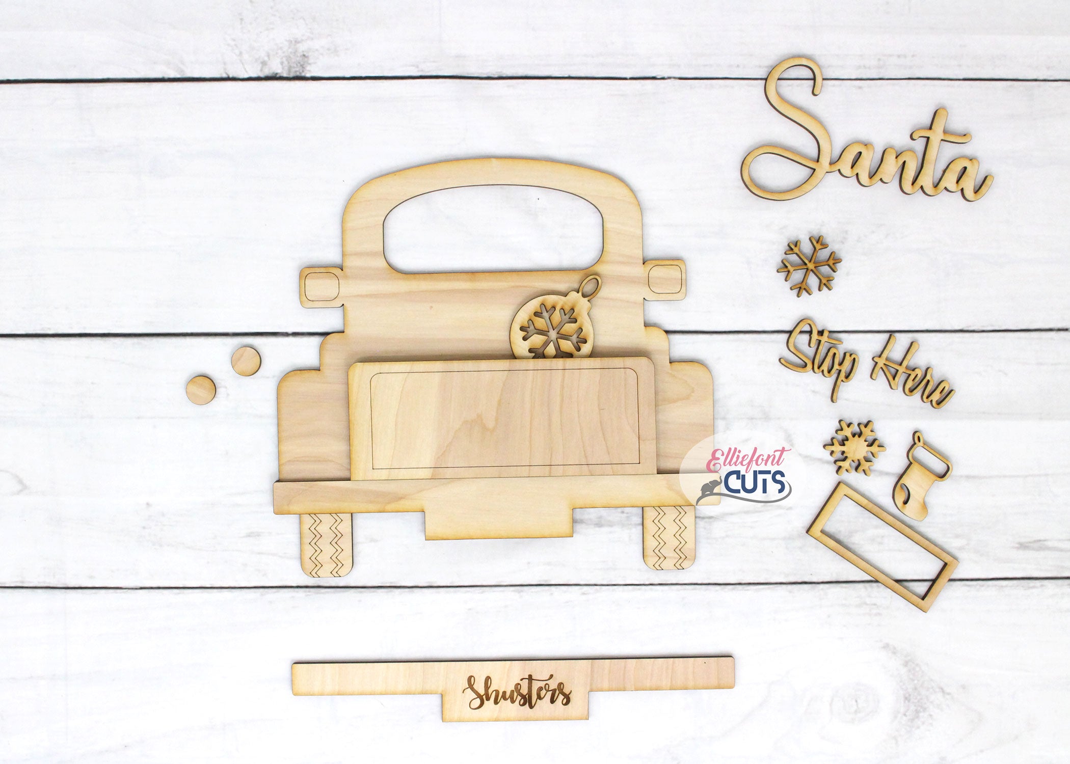 Santa Stop Here DIY Wood Truck Kit