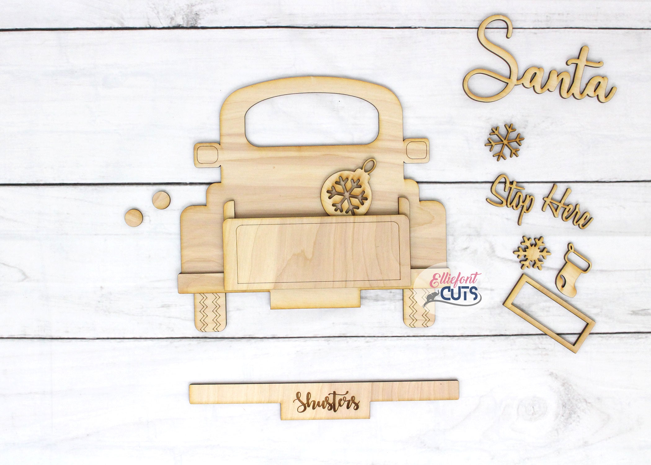 Santa Stop Here DIY Wood Truck Kit