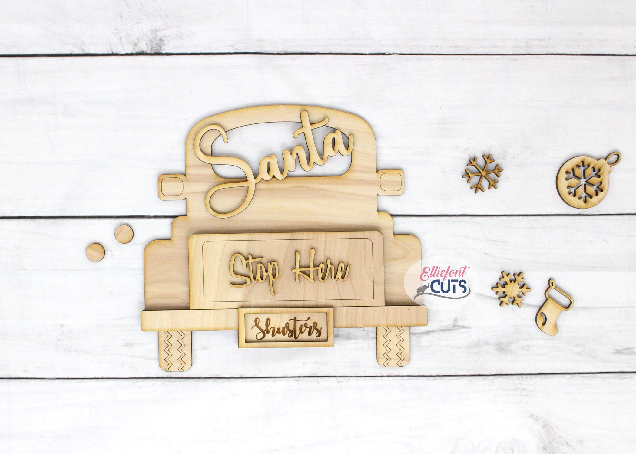 Santa Stop Here DIY Wood Truck Kit