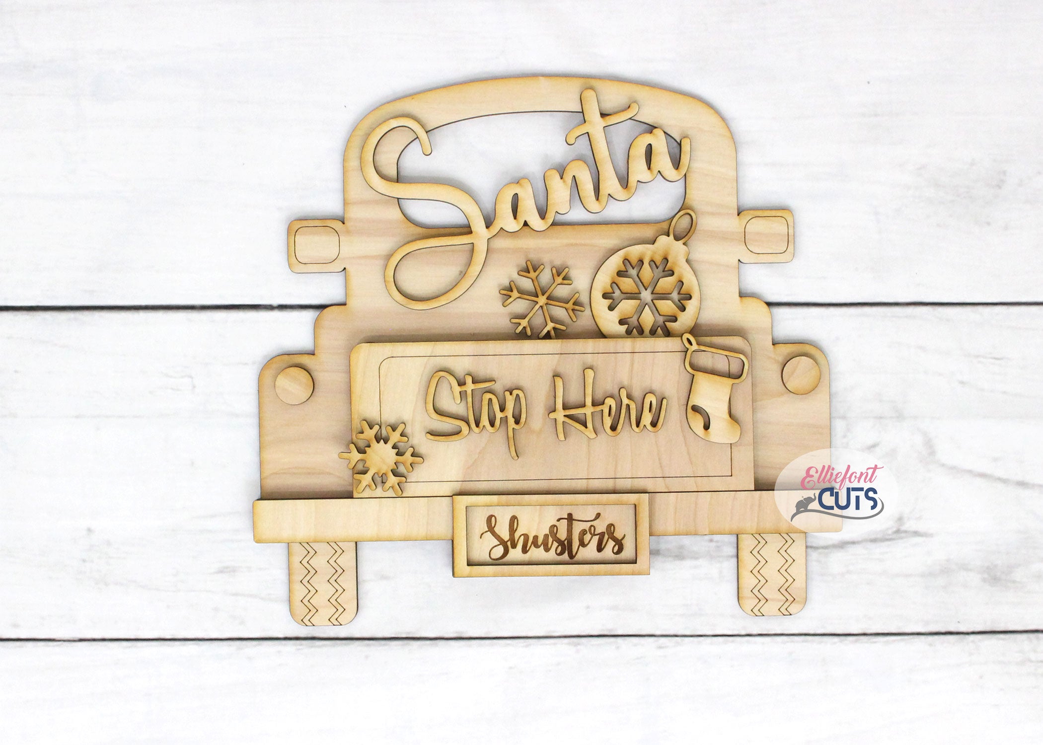 Santa Stop Here DIY Wood Truck Kit