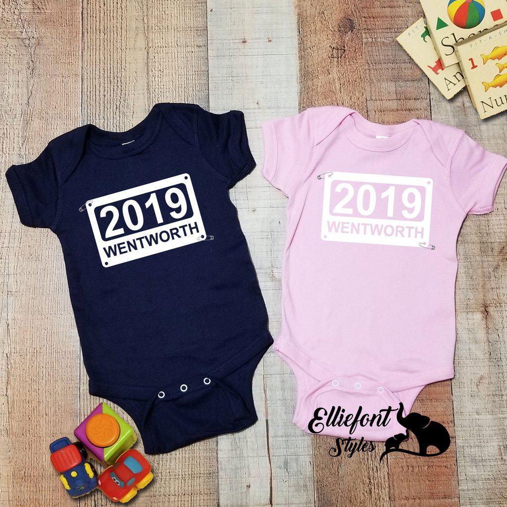 Race Bid Pregnancy Announcement Infant One Piece Bodysuit | Running Onesie