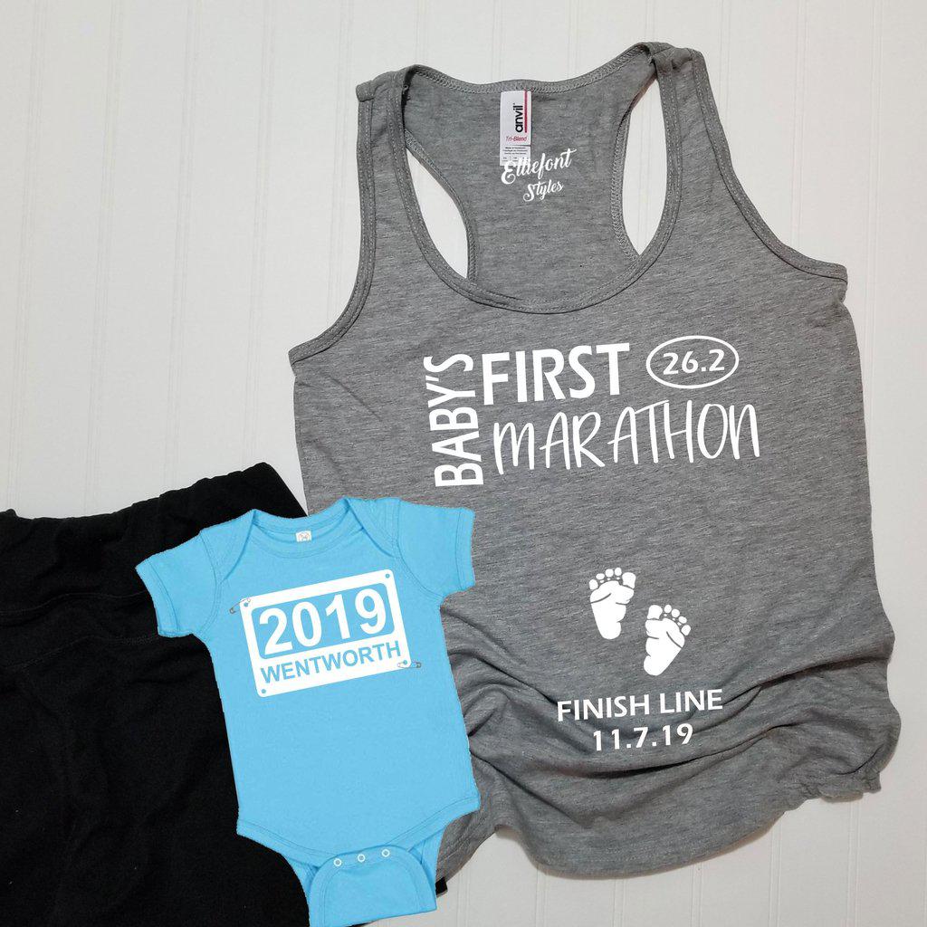 Race Bid Pregnancy Announcement Infant One Piece Bodysuit | Running Onesie