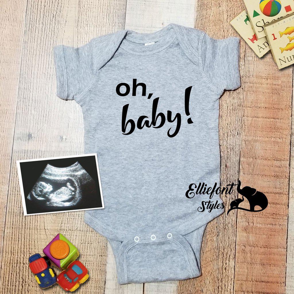 Oh, boy! Pregnancy Announcement Gender Reveal Infant One Piece Bodysuit Onesie - Elliefont Styles