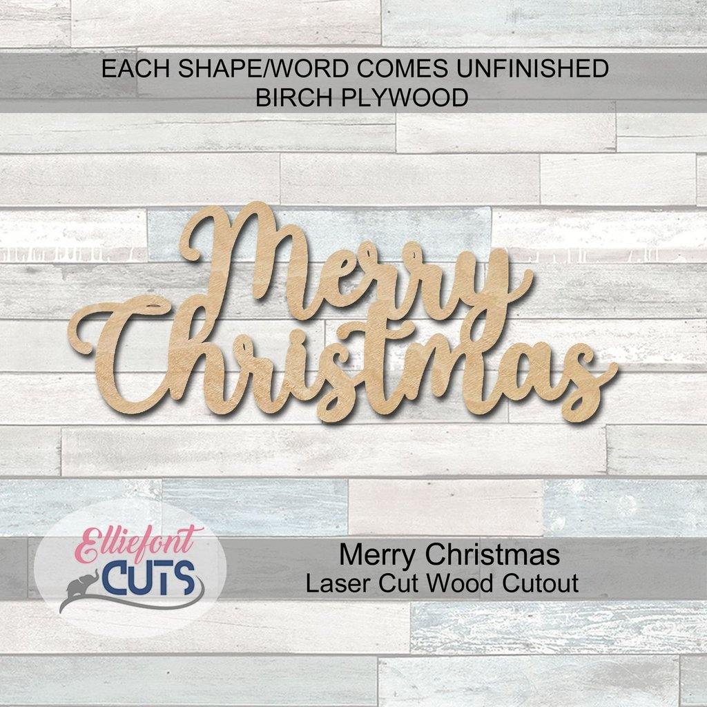 Merry Christmas Wood Words - Elliefont Styles