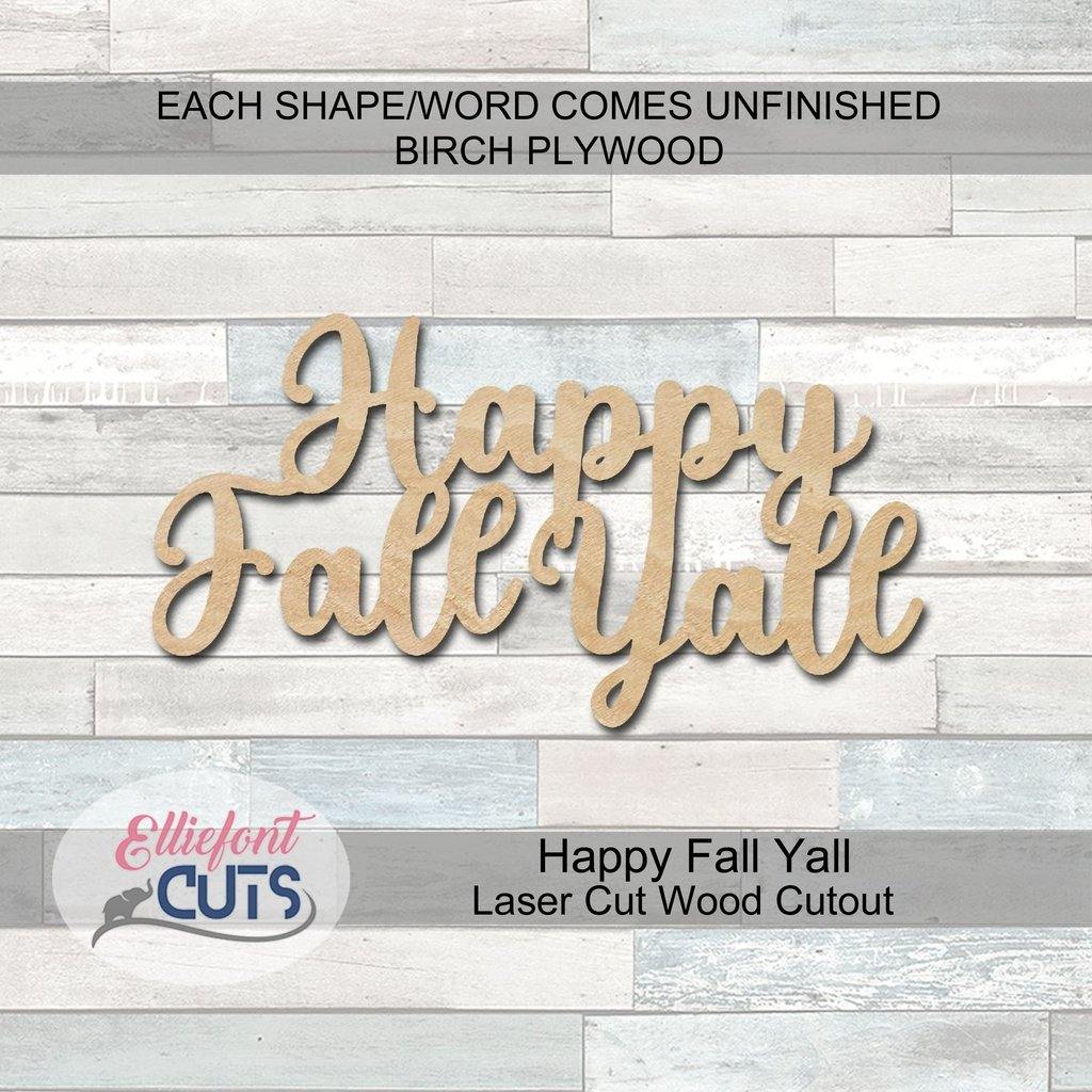 Happy Fall Yall Wood Words - Elliefont Styles