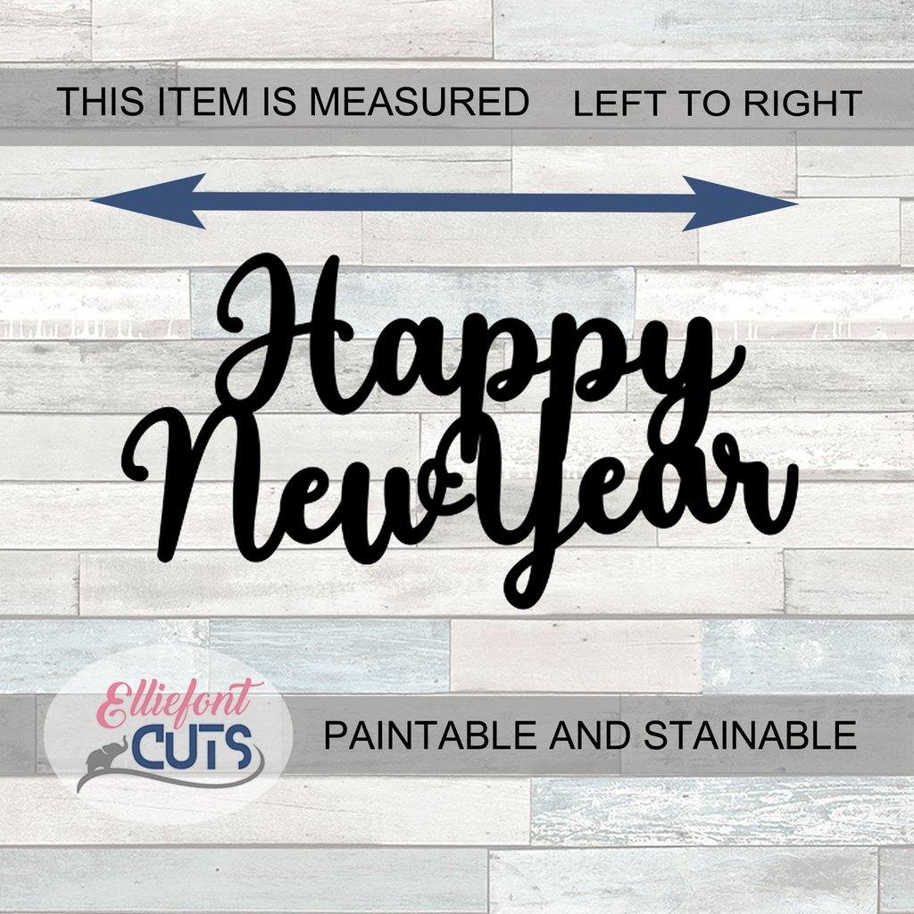 Happy New Year Wood Words - Elliefont Styles