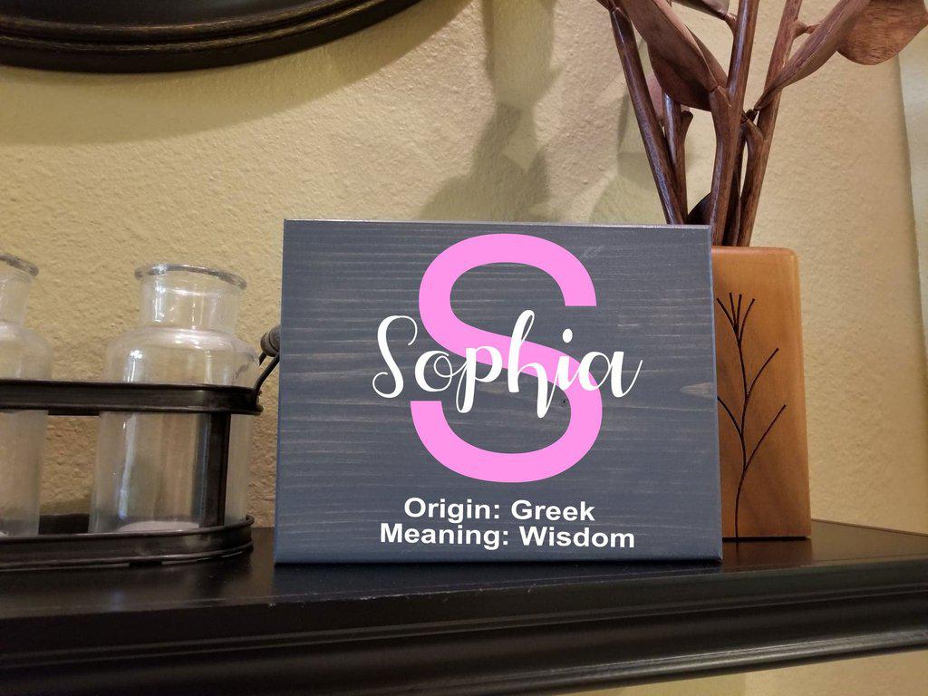 Baby Name Meaning Wood Sign | Personalized Baby Shower Newborn Gift - Elliefont Styles