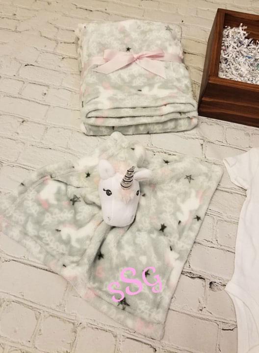 Personalized Baby blanket unicorns