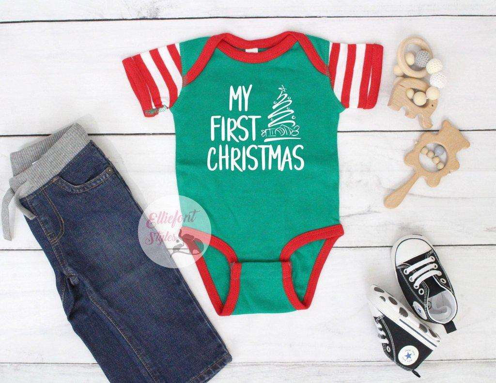 Baby's My First Christmas Infant Bodysuit - Elliefont Styles