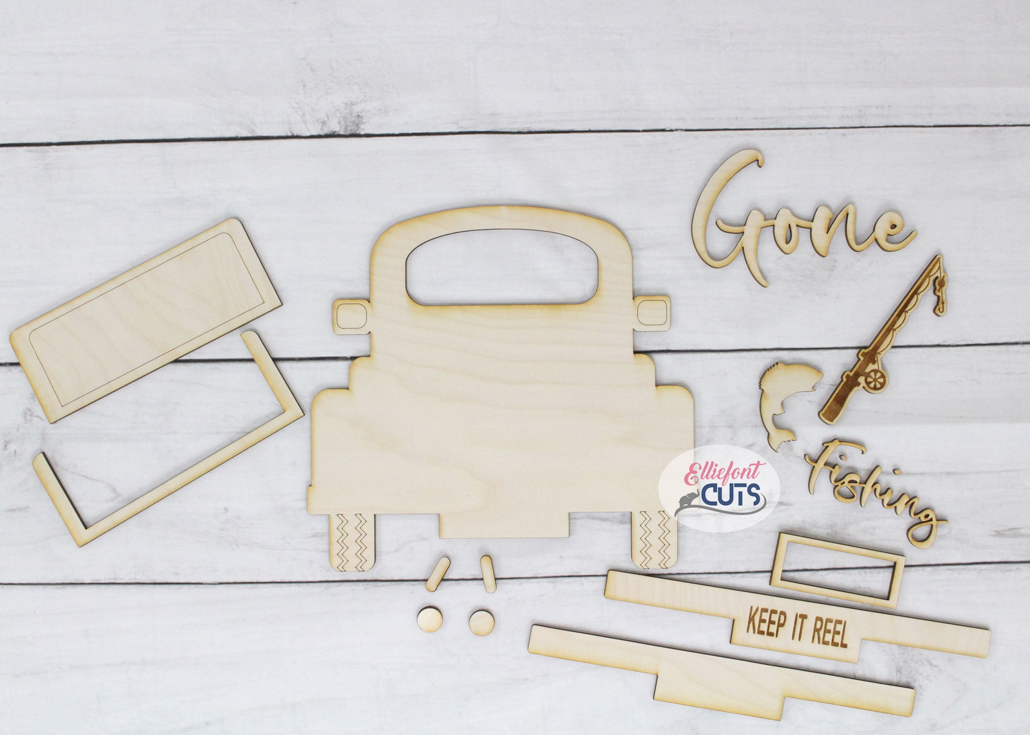 Gone Fishing DIY Wood Truck Kit