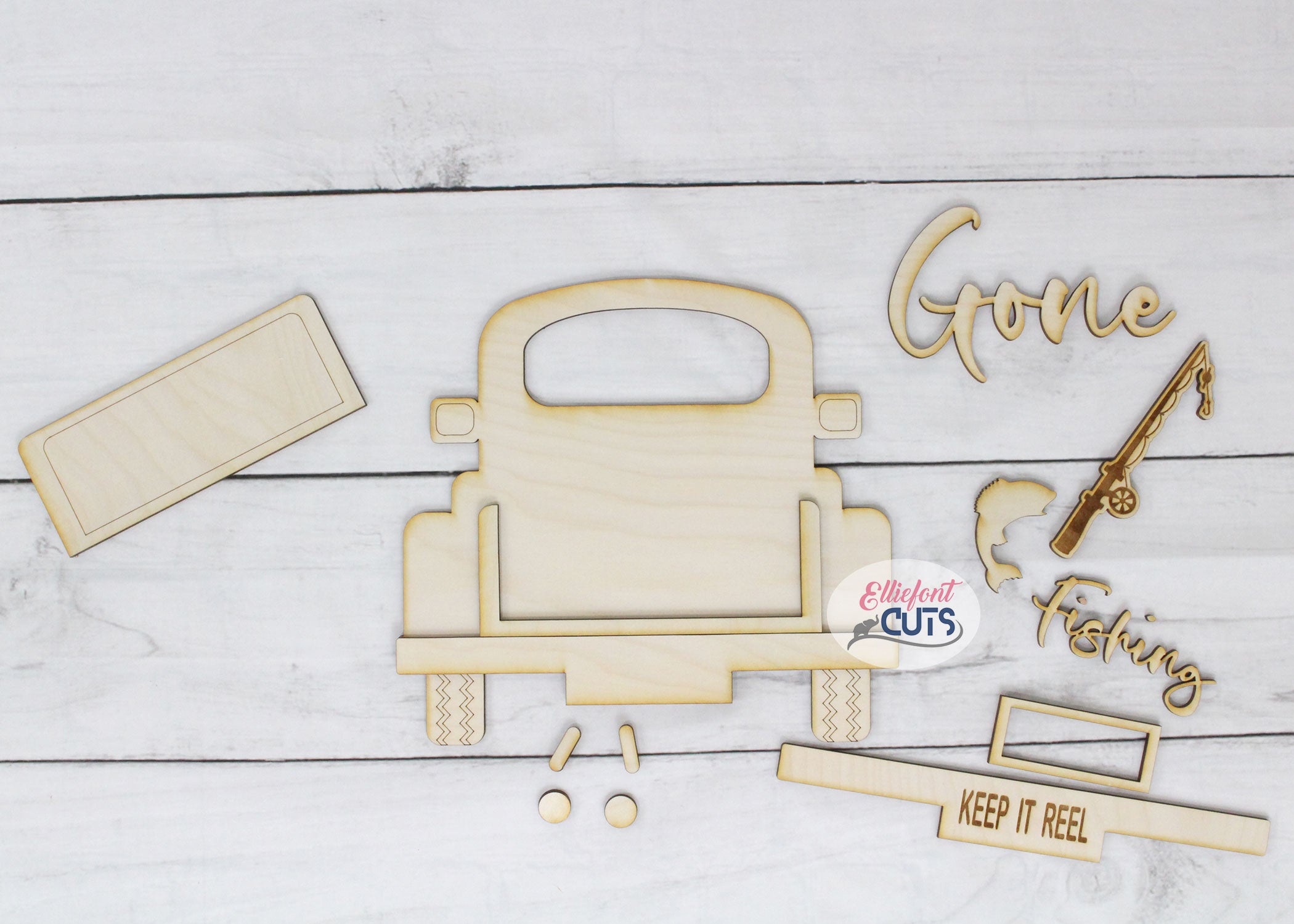 Gone Fishing DIY Wood Truck Kit