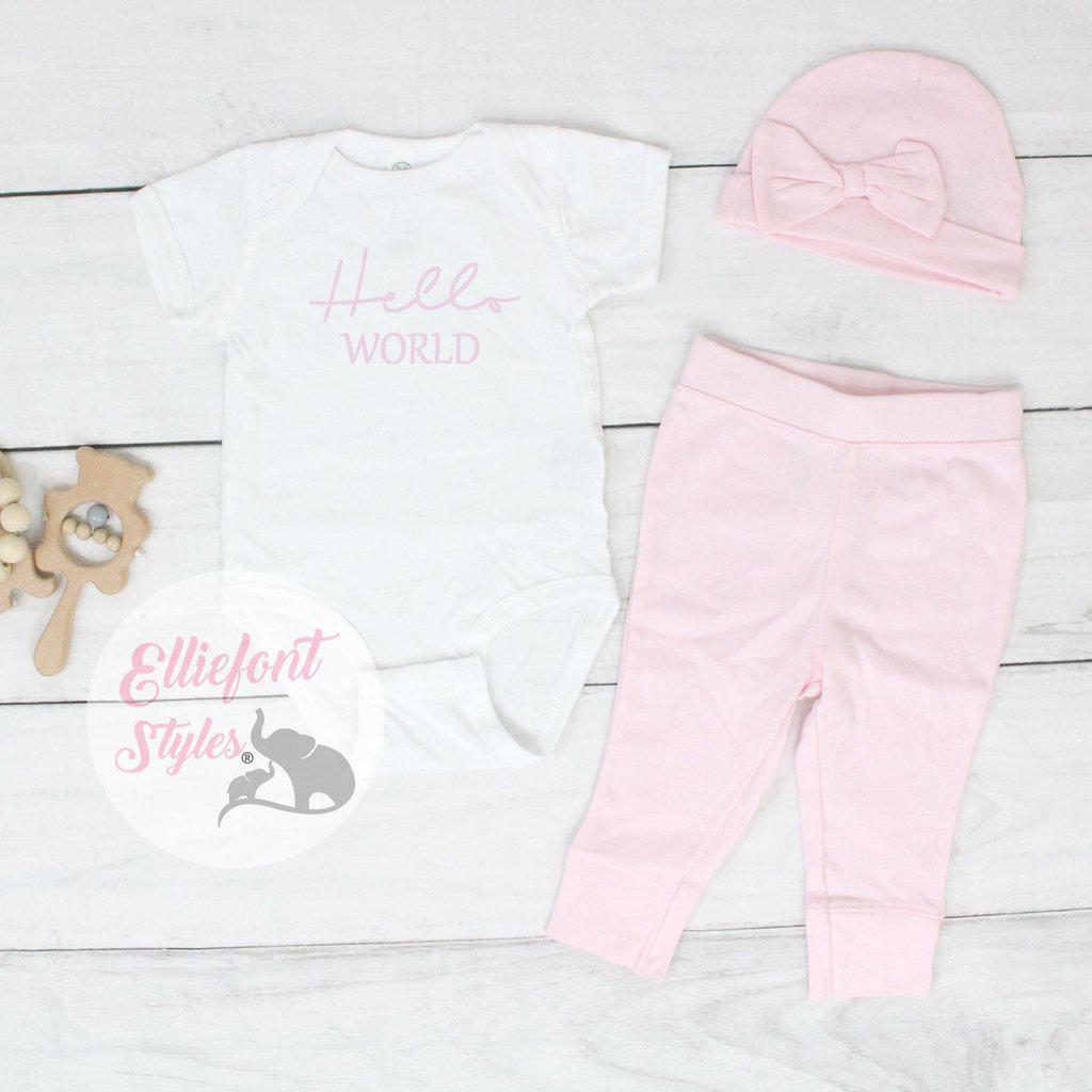 hello world baby outfit