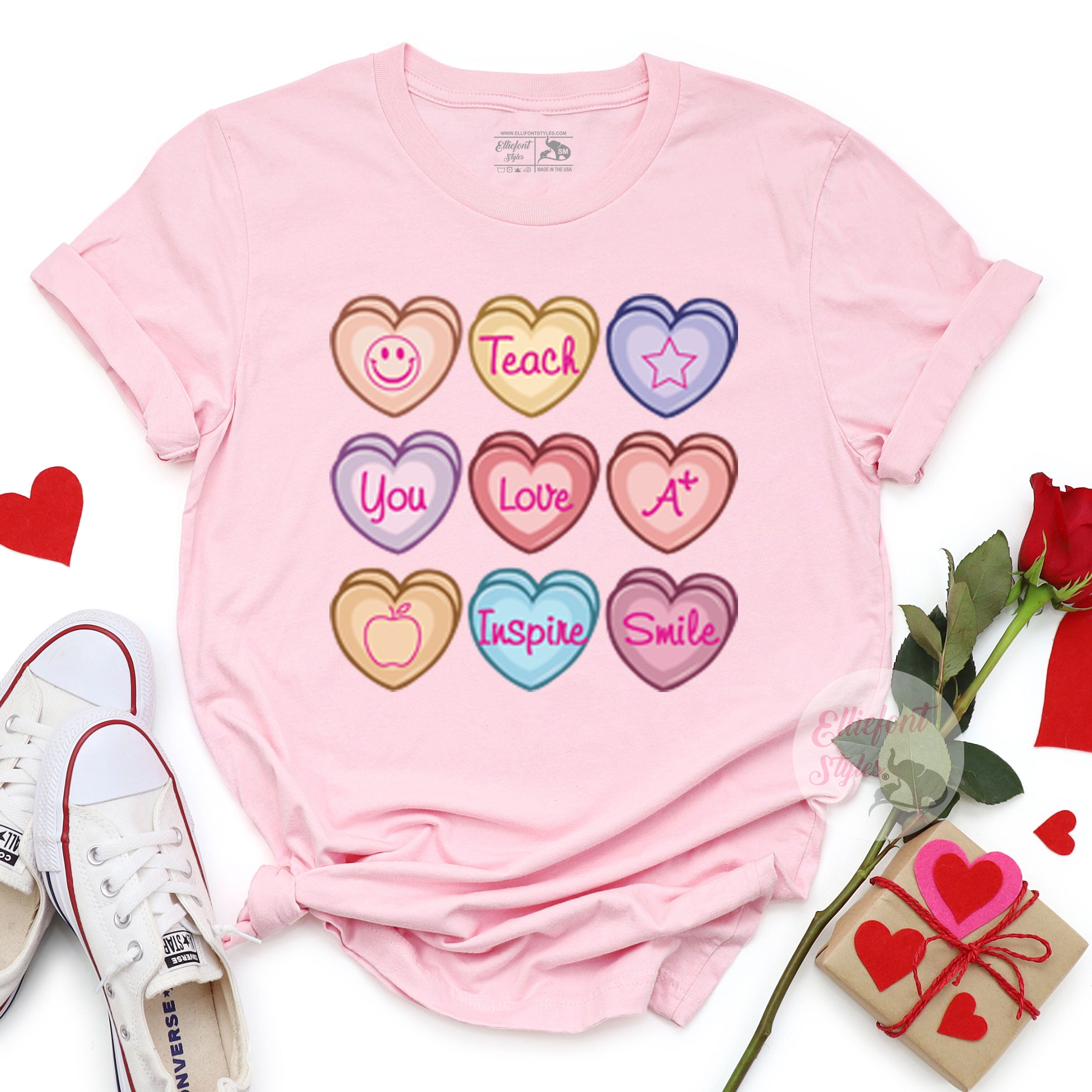 Candy Hearts Teacher Valentine Shirt